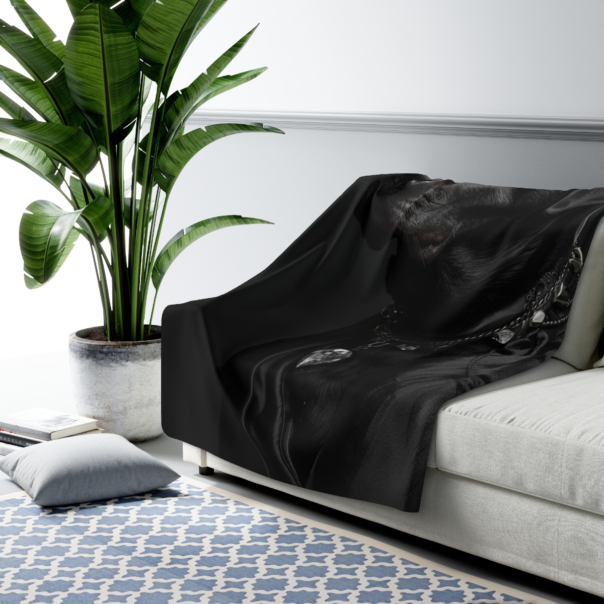 Luxury Black Labrador Fashion Sherpa Fleece Blanket