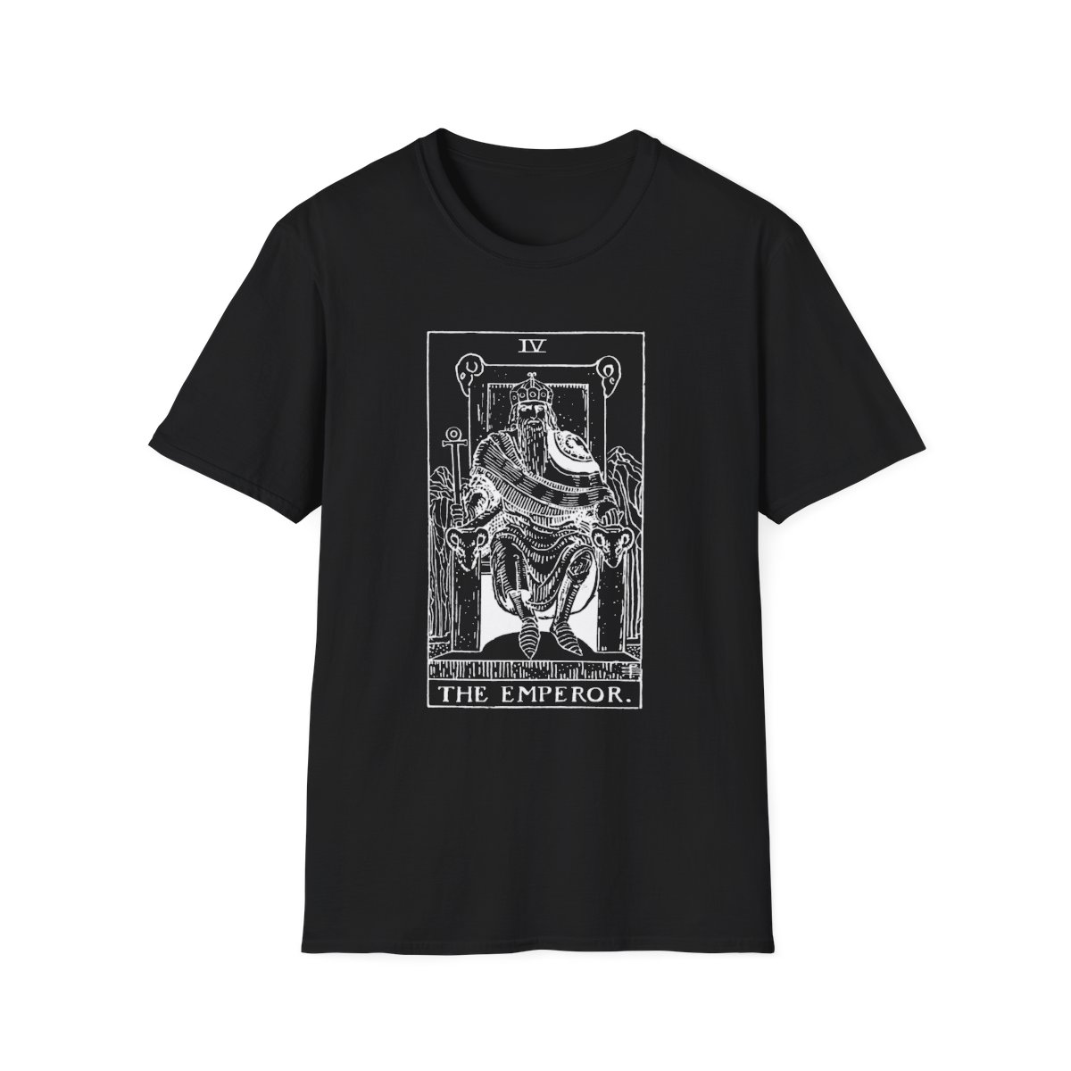4 - The Emperor White Vintage Tarot Card Softstyle T-Shirt
