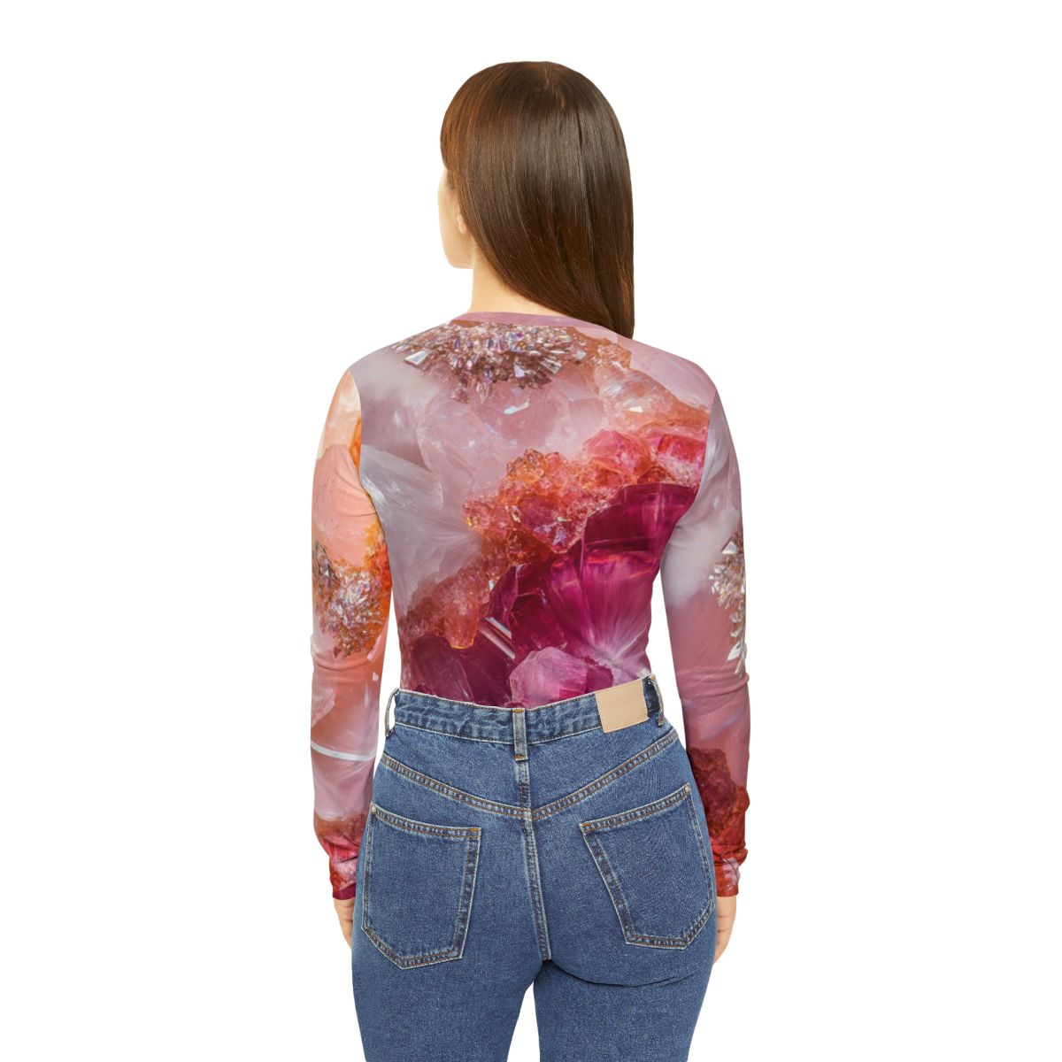 Beautiful Flower Crystal long Sleeve Top