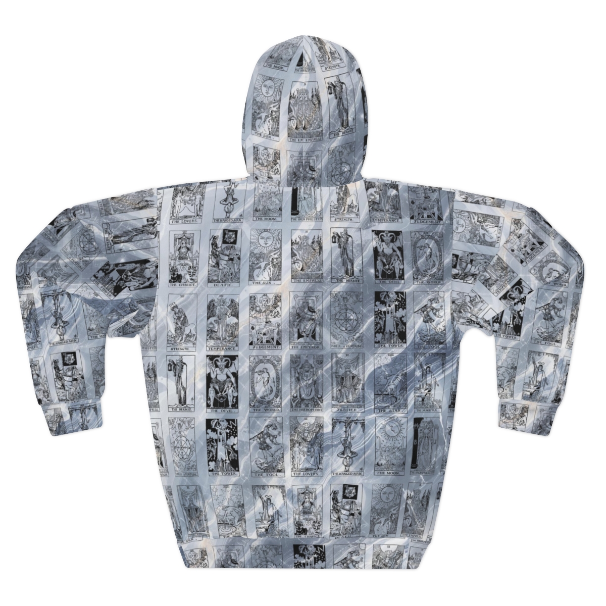 Unique Vintage Black Tarot Card Blue Marble Pullover Hoodie