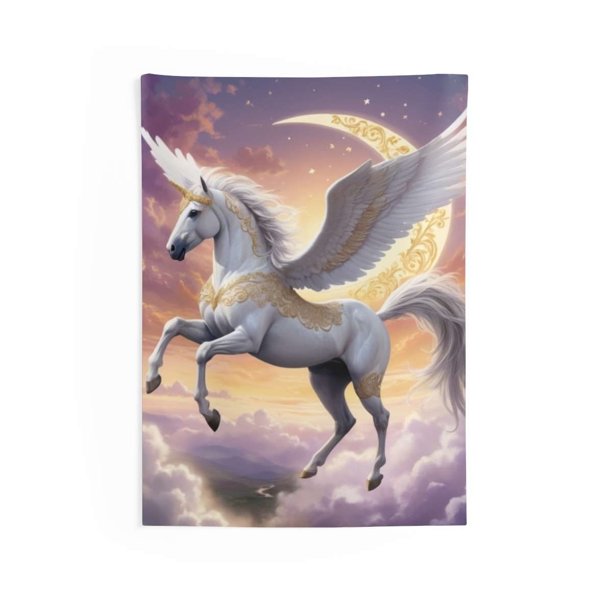 Beautiful Magical Flying Pegasus Tapestry