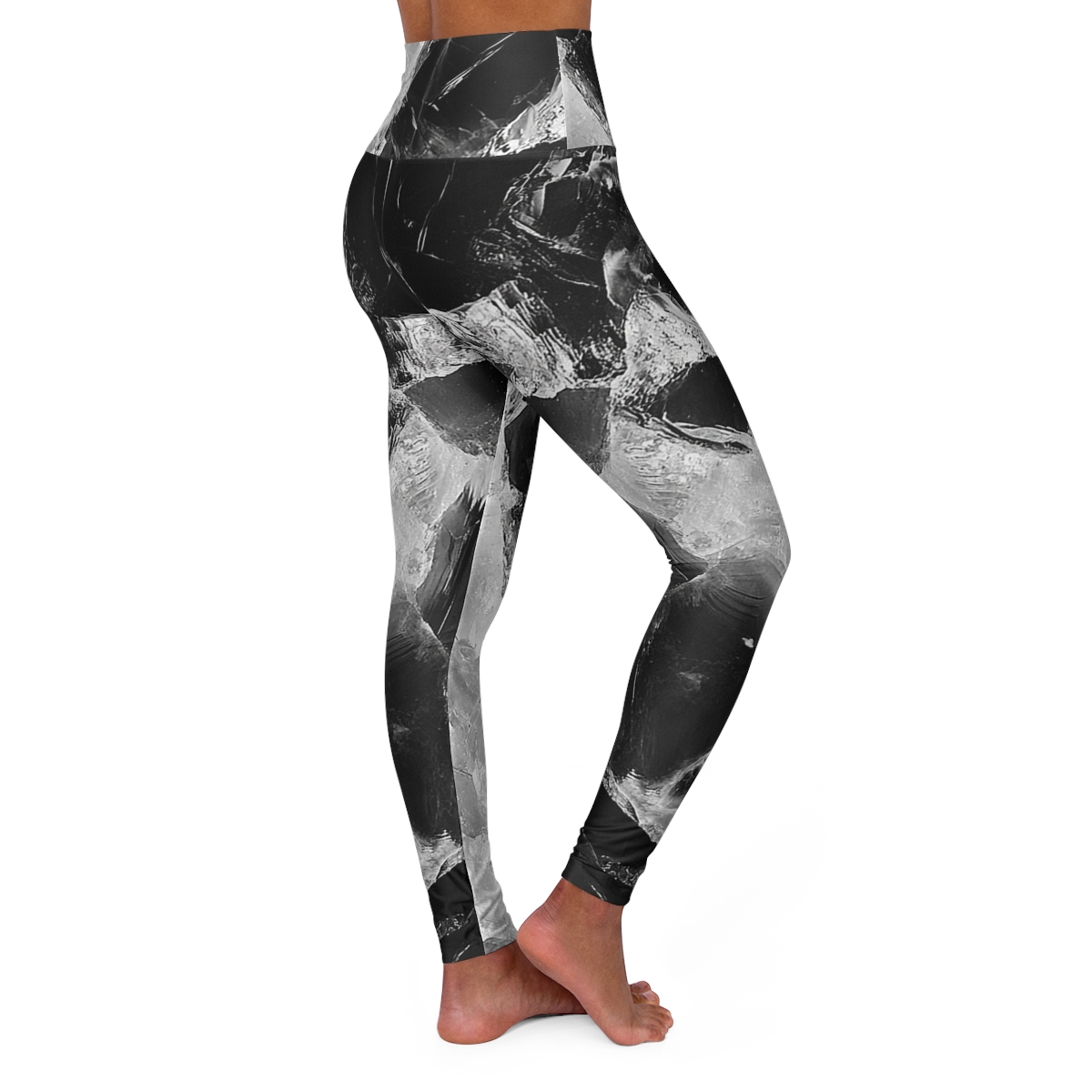 Beautiful B&W Crystal High Waisted Leggings