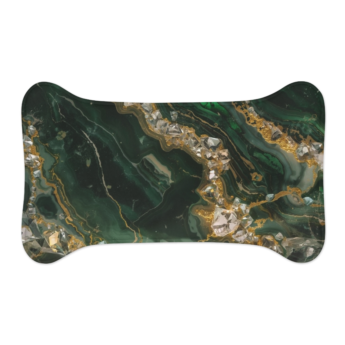 Luxury Green Marble Crystal Pet Feeding Mat