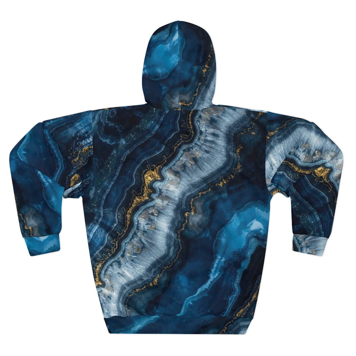 Gorgeous Deep Blue Marble Crystal Pullover Hoodie