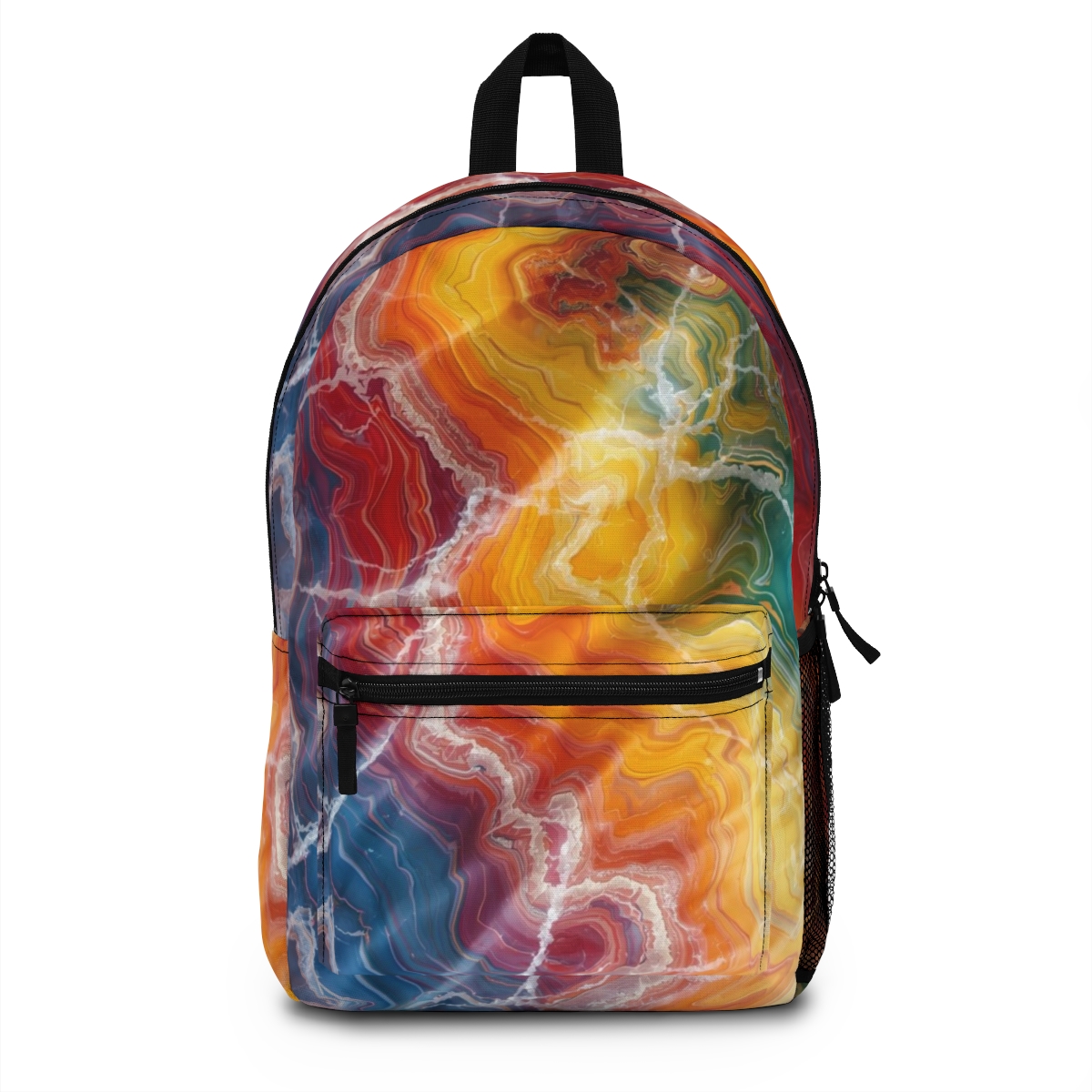 Artistic Colorful Marbled Backpack