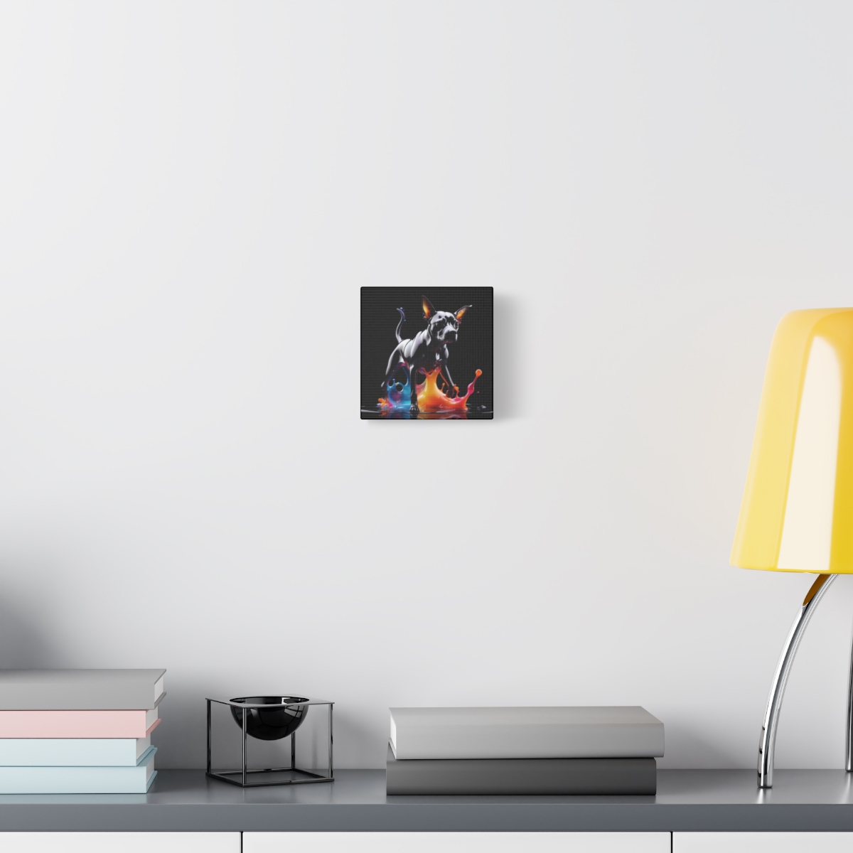 Stunning Unique Colorful Dog Glass Wall Art Canvas