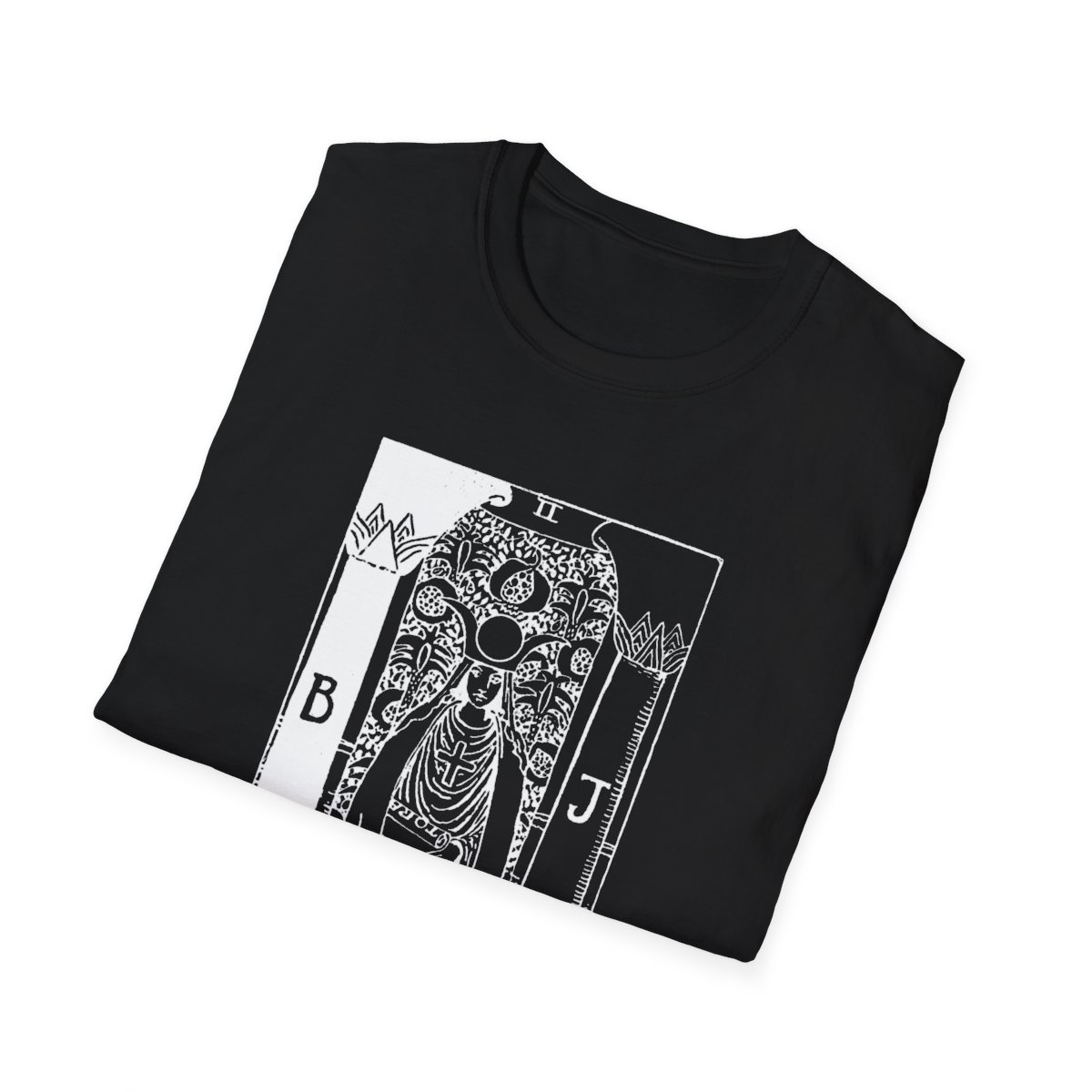 2 - The High Priestess White Vintage Tarot Card Softstyle T-Shirt