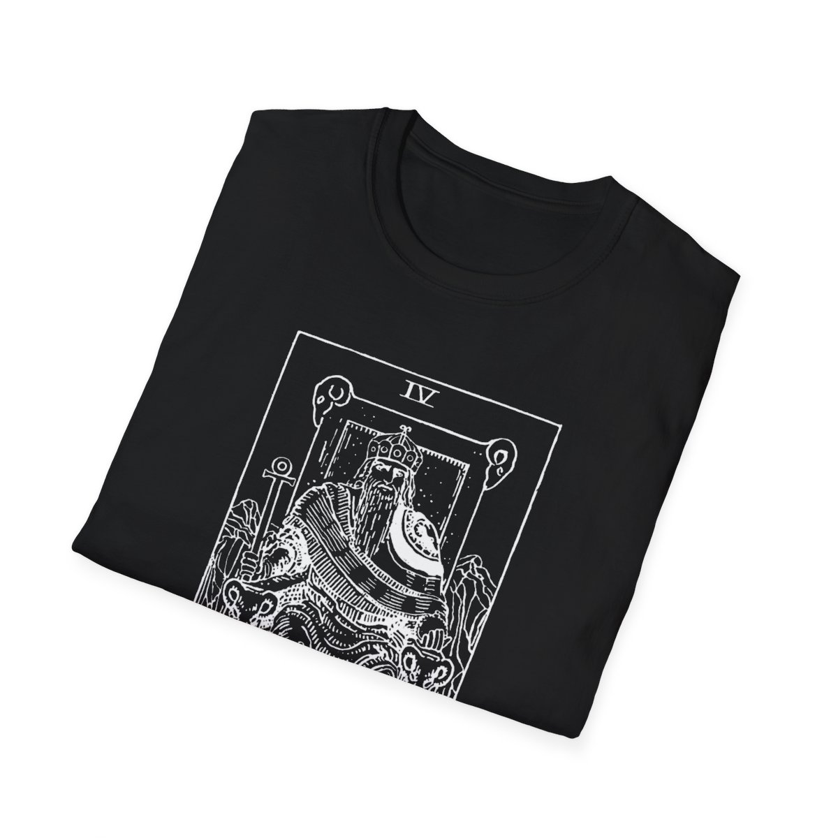 4 - The Emperor White Vintage Tarot Card Softstyle T-Shirt