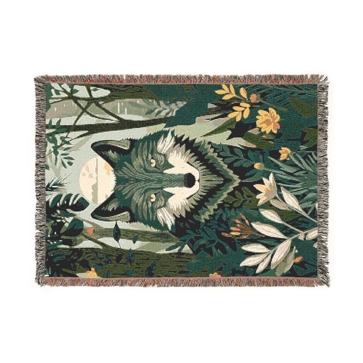 Luxury Beautiful Forest Wolf Woven Blanket