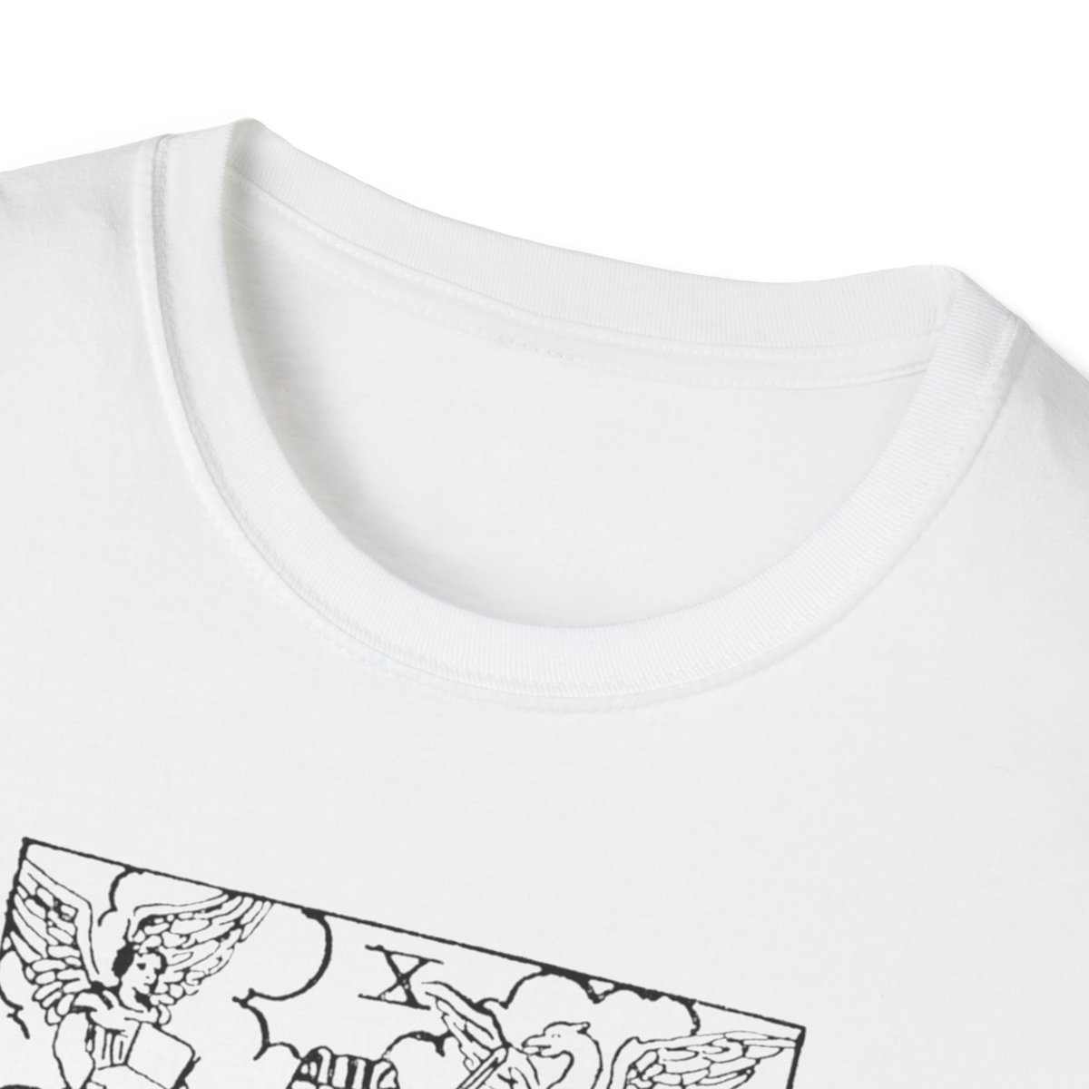 10 - The Wheel of Fortune Black Vintage Tarot Card Softstyle T-Shirt