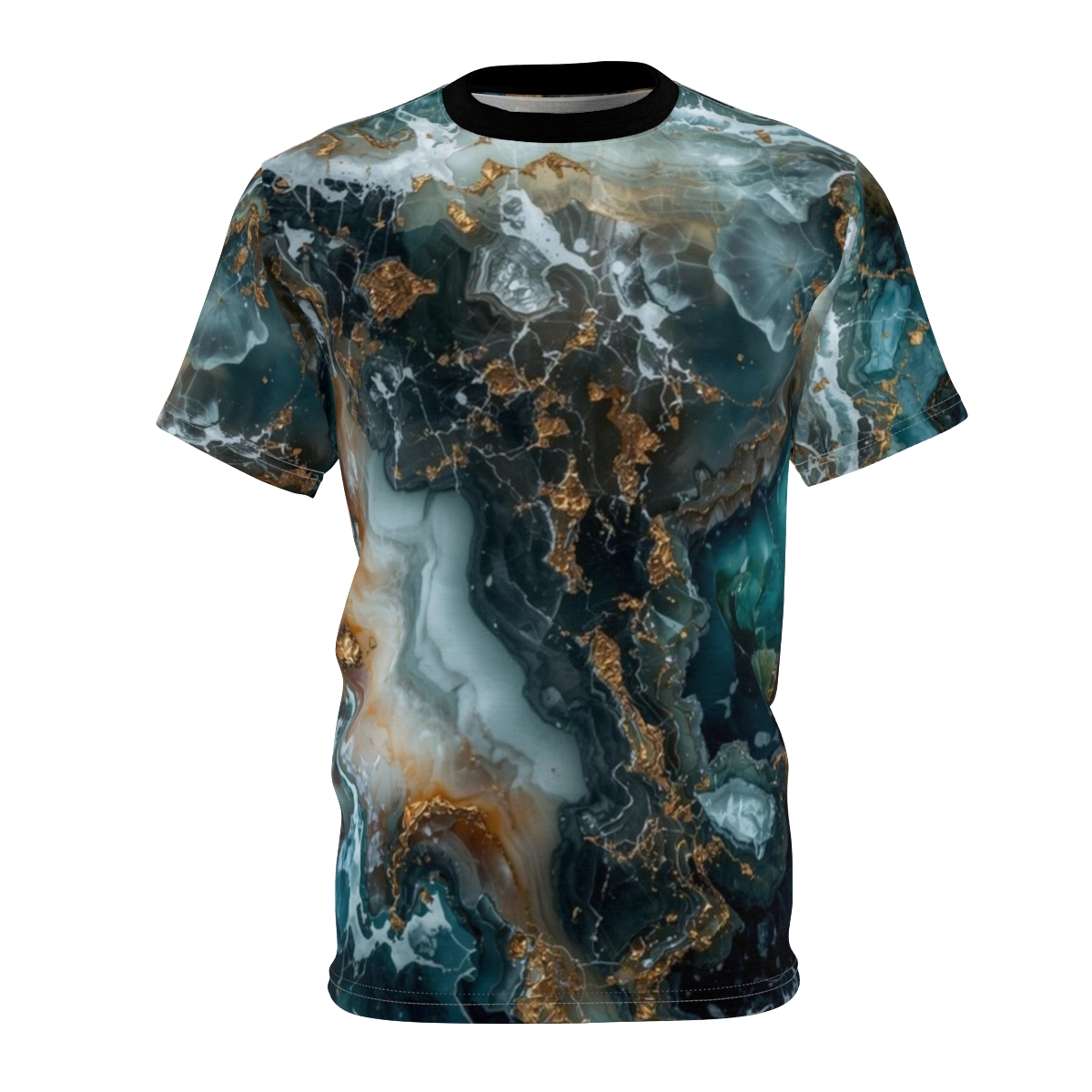 Ocean Blue Gold Marble Tee