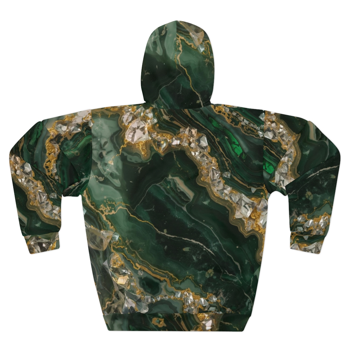 Stunning Green Marble Crystal Pullover Hoodie