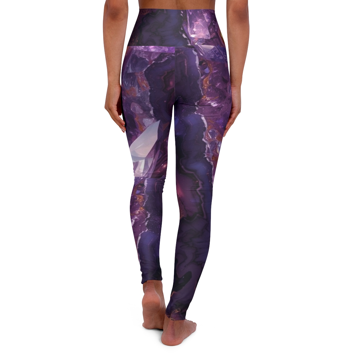 Gorgeous Purple Gold Marble High Waisted Leggings