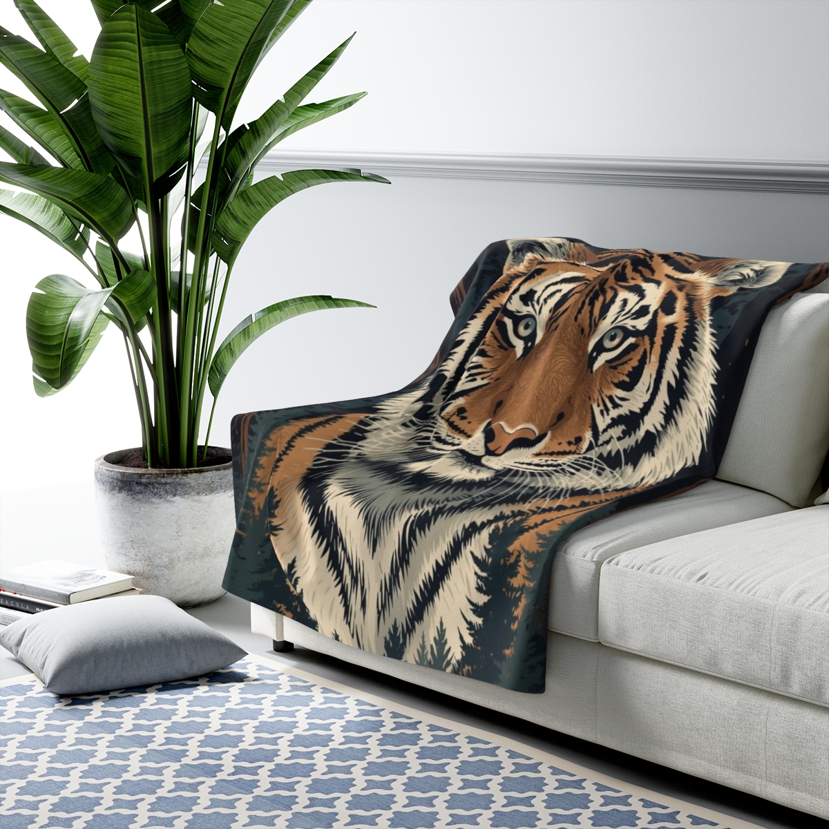 Luxury Stunning Tiger Art Sherpa Fleece Blanket