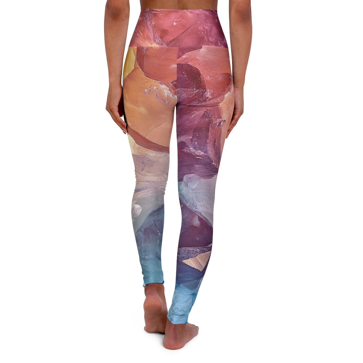 Beautiful Vibrant Colorful Crystal High Waisted Leggings