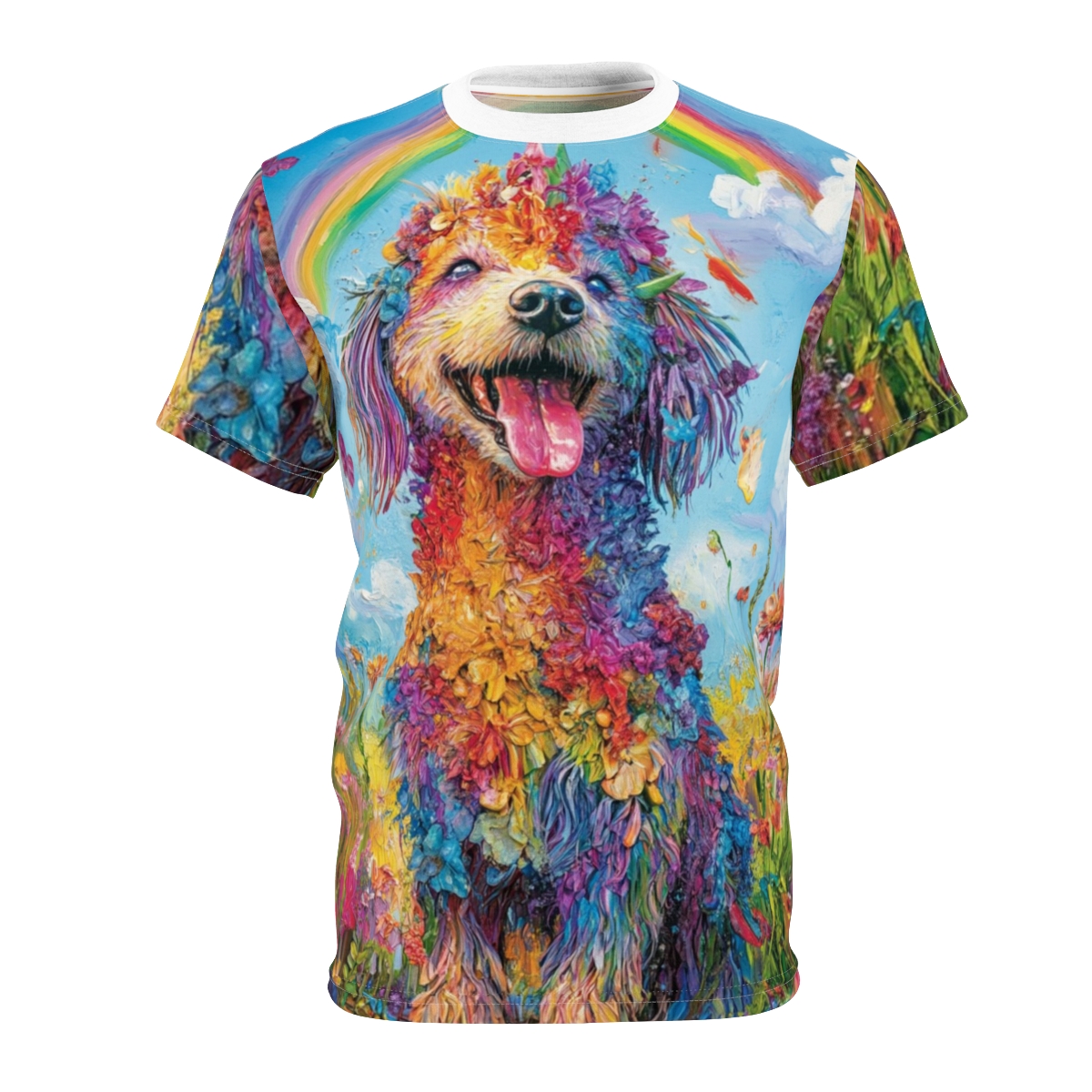 Colorful Rainbow Dog Art Tee