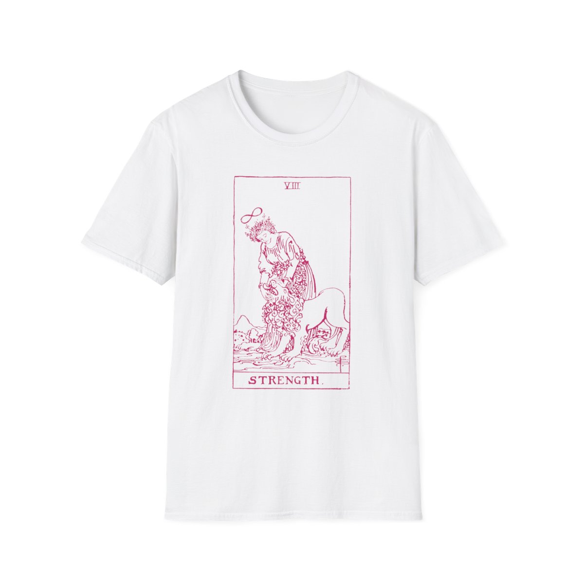 8 - Strength Vintage Tarot Card Softstyle T-Shirt