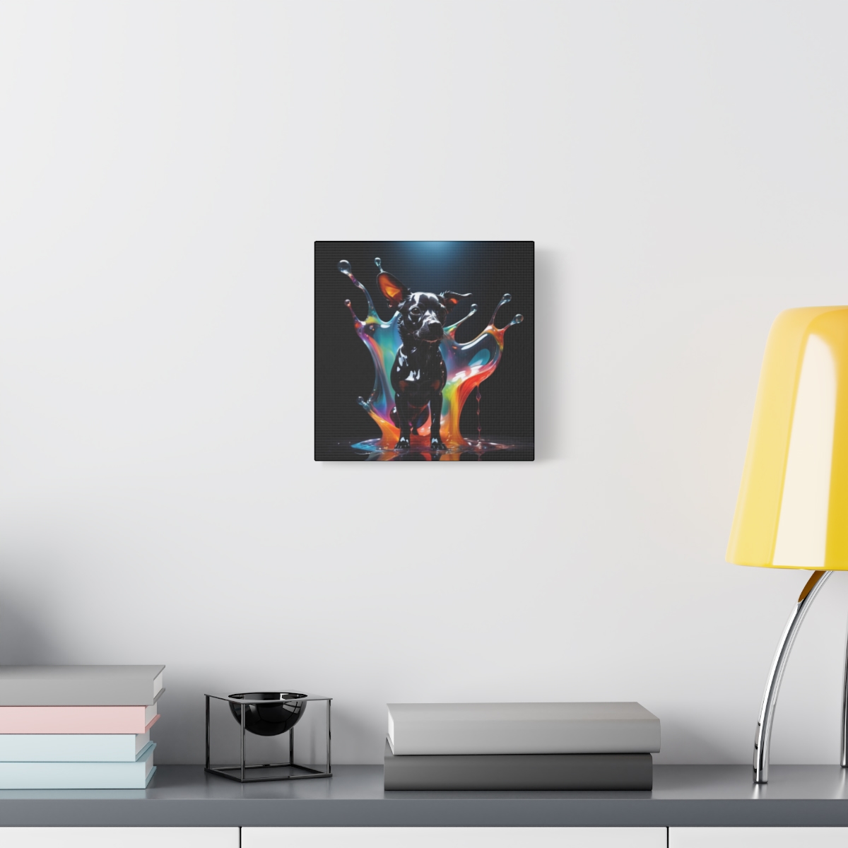 Stunning Unique Colorful Dog Glass Wall Art Canvas