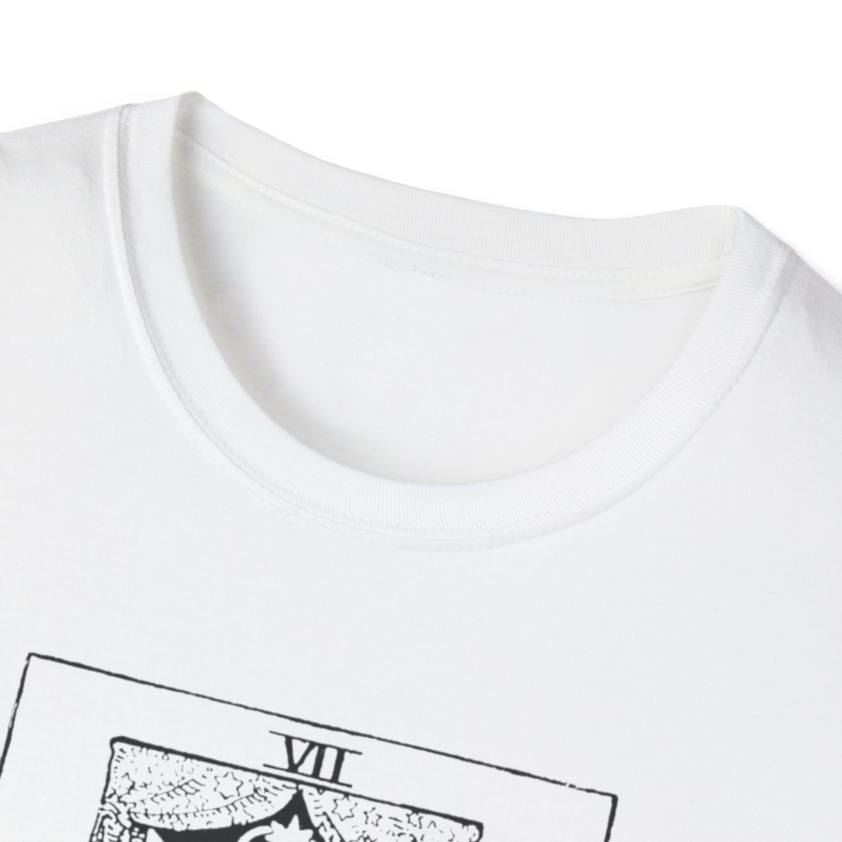 7 - The Chariot Black Vintage Tarot Card Softstyle T-Shirt