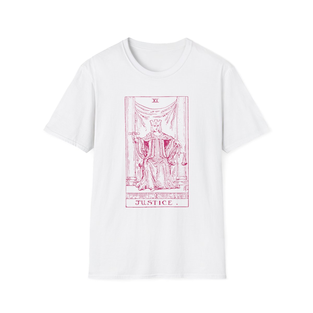 11 - Justice Vintage Tarot Card Softstyle T-Shirt