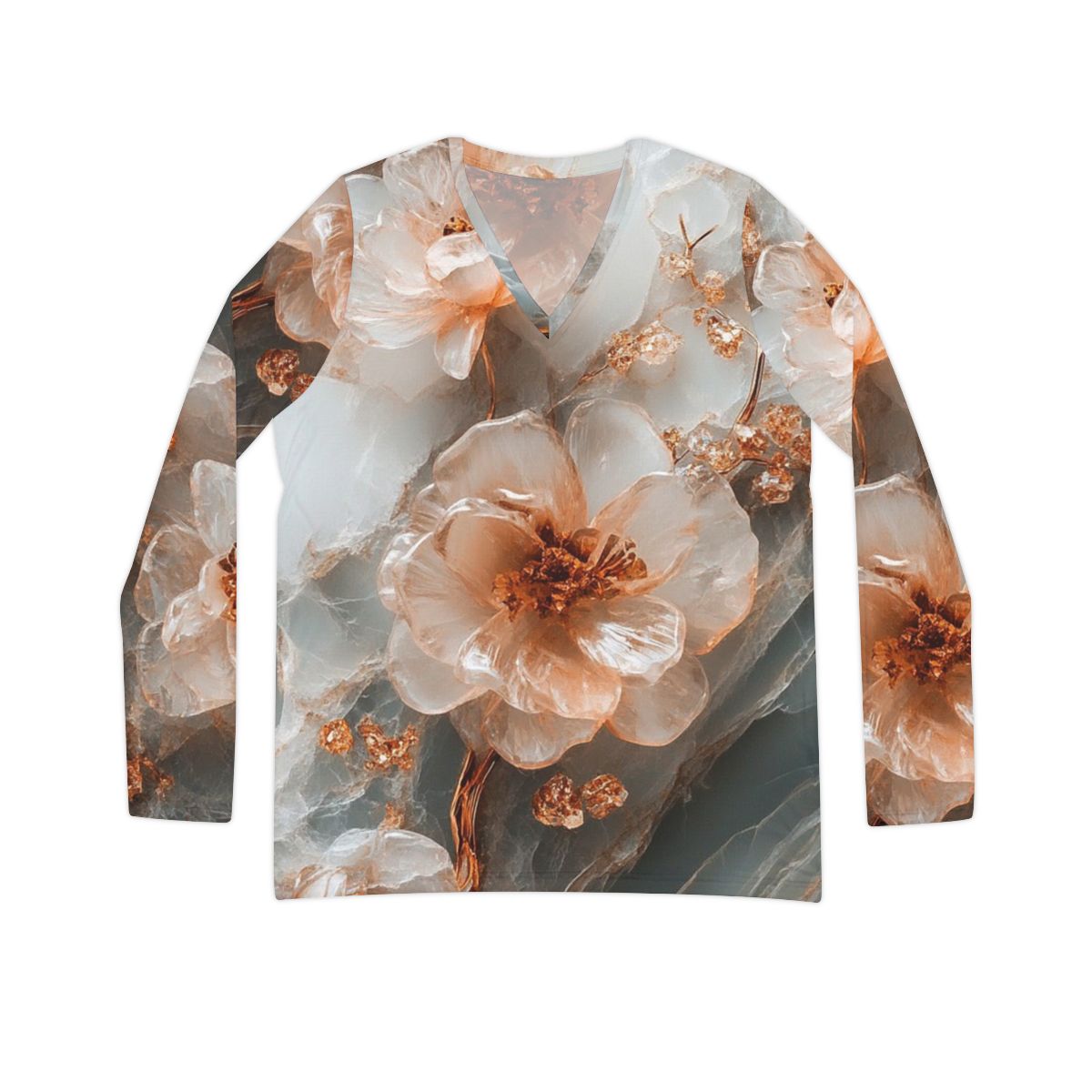 Gorgeous Flower Marble long Sleeve Top