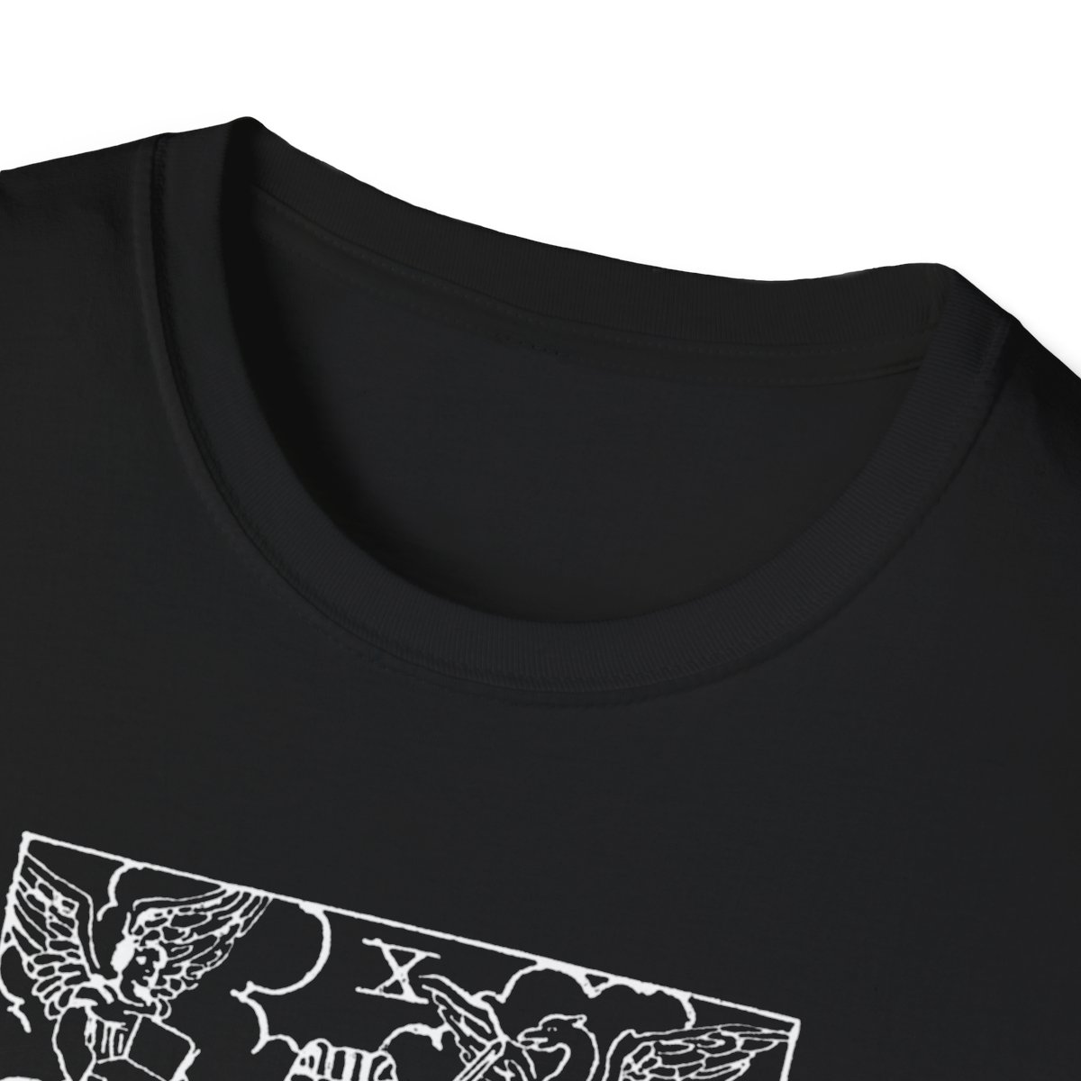 10 - The Wheel of Fortune White Vintage Tarot Card Softstyle T-Shirt