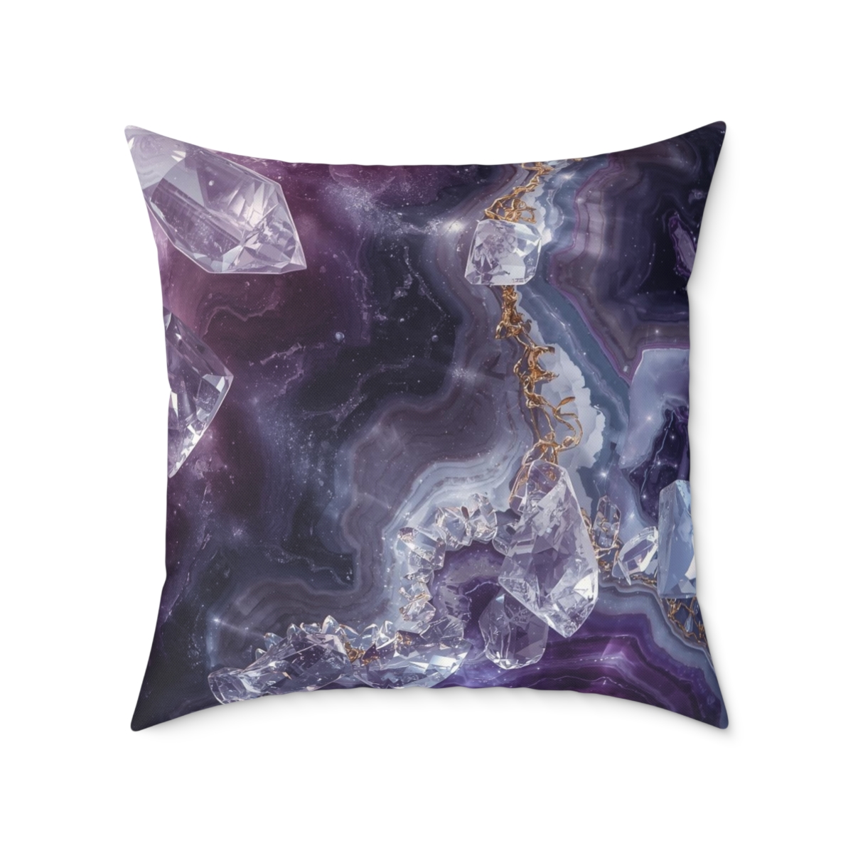 Unique Gorgeous Purple Agate Marble Square Poly Canvas Pillow
