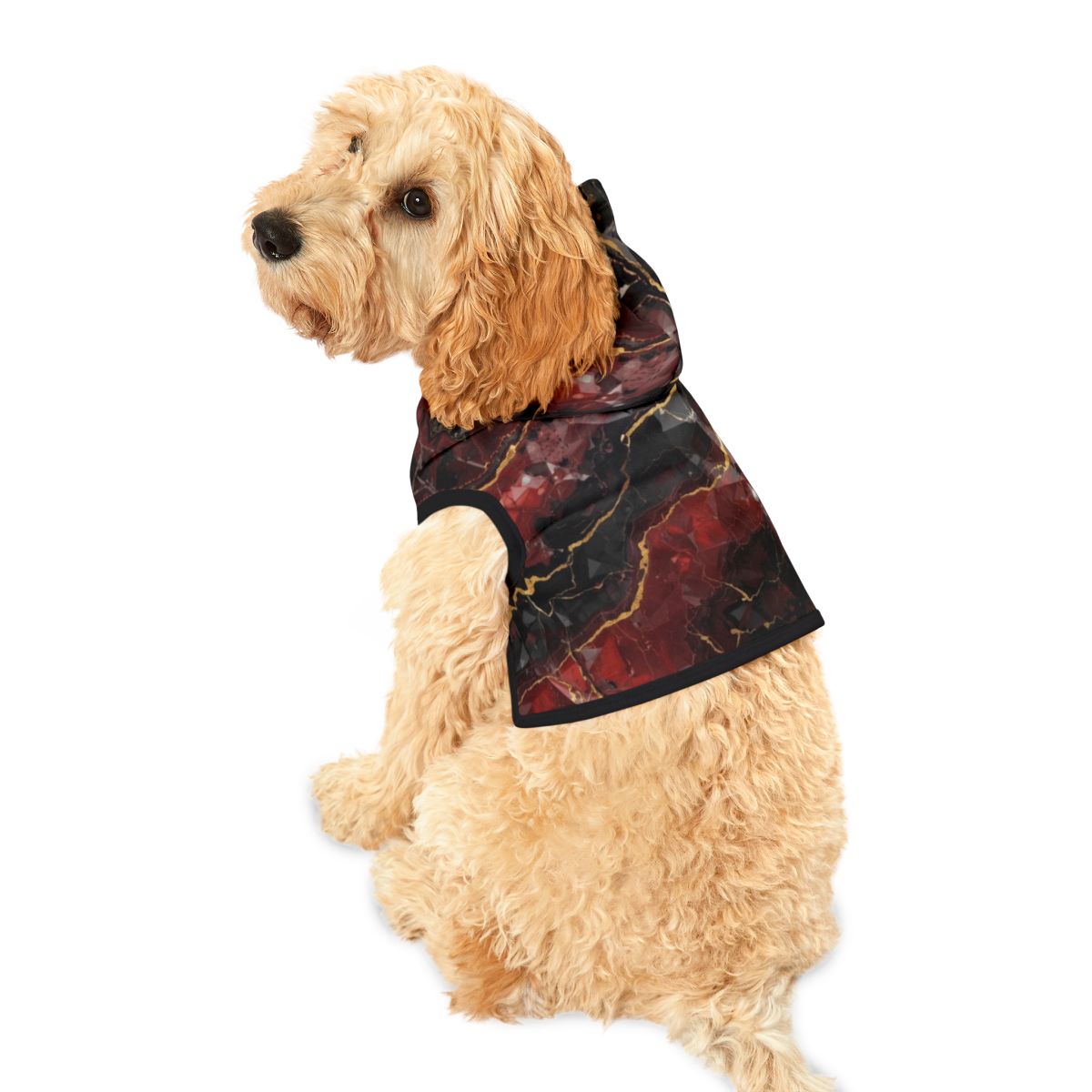 Adorable Red Gold Marble Pet Hoodie