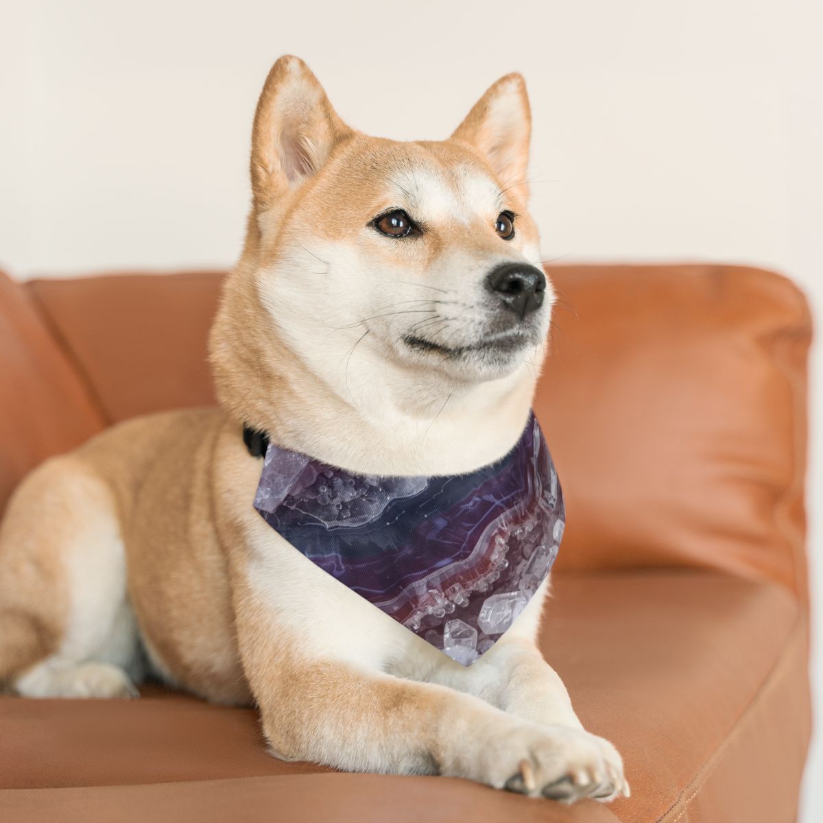 Adorable Purple Crystal Agate Bandana Collar