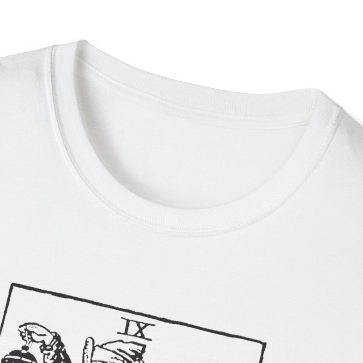 9 - The Hermit Black Vintage Tarot Card Softstyle T-Shirt