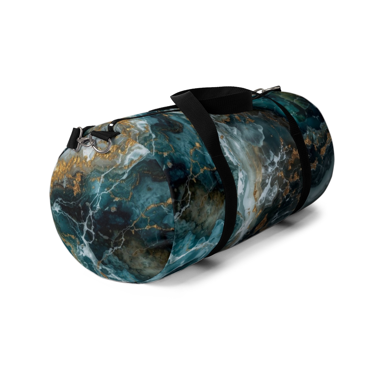 Elegant Blue Marbled Pattern Duffel Bag 