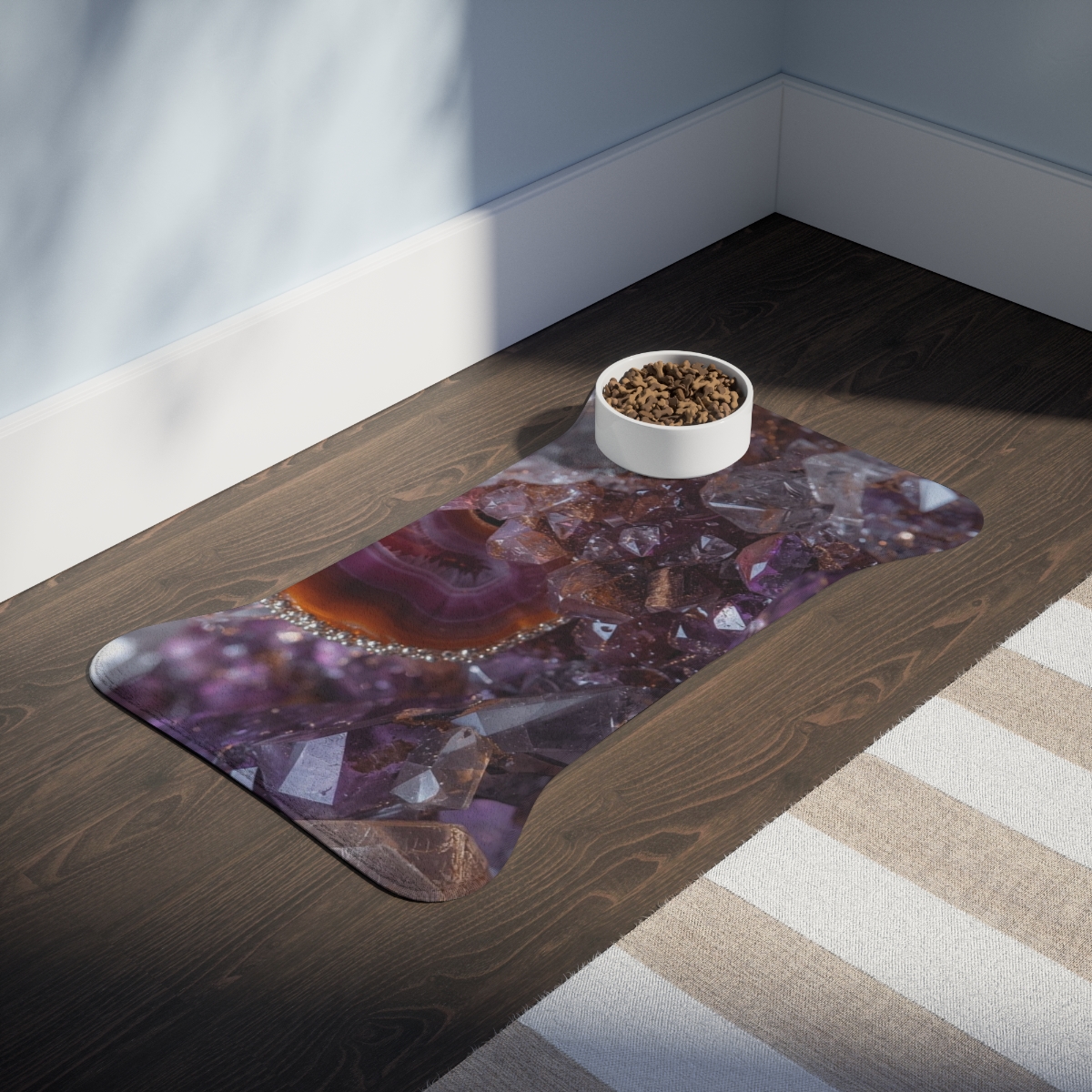 Luxury Purple Crystal Agate Pet Feeding Mat