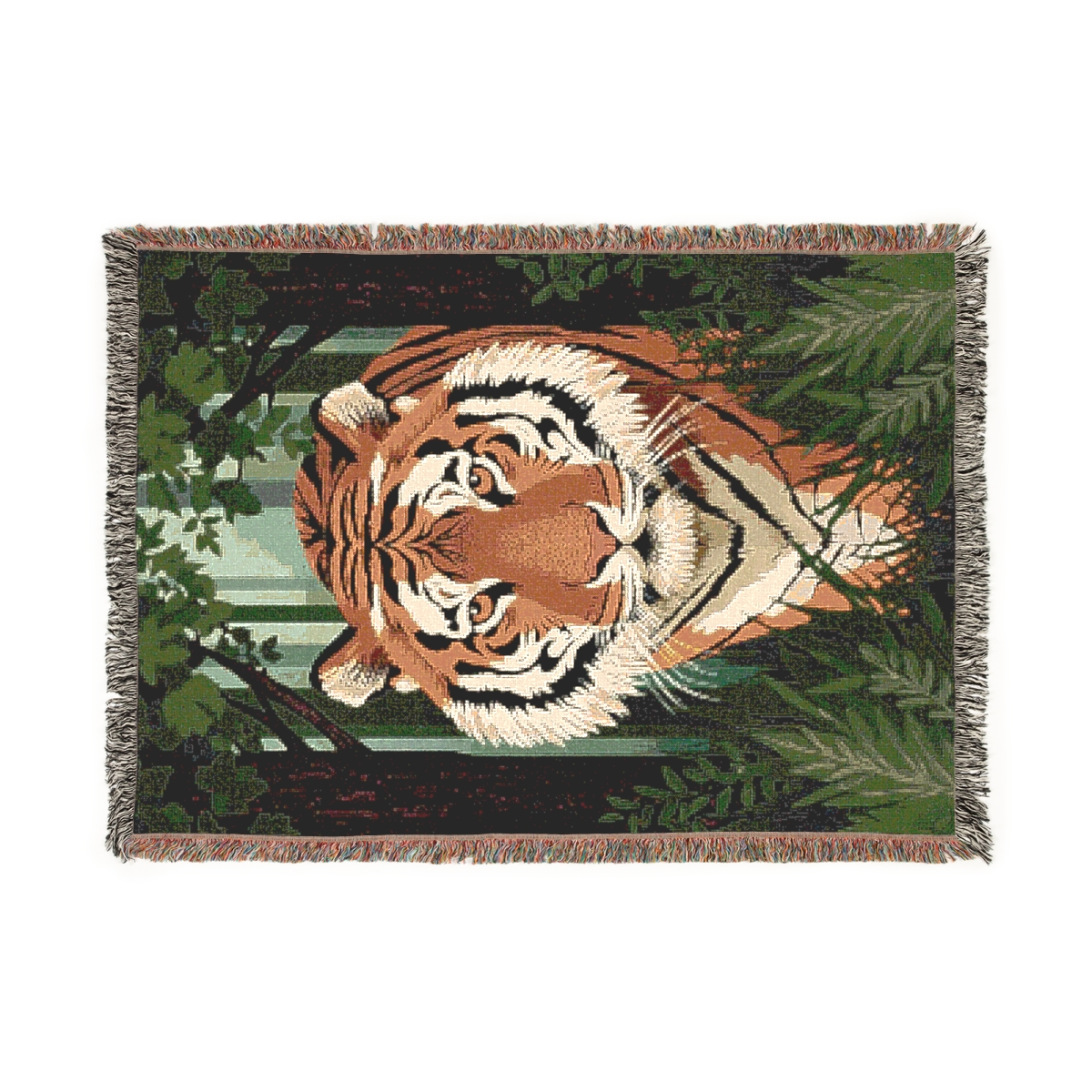 Luxury Beautiful Forest Tiger Woven Blanket