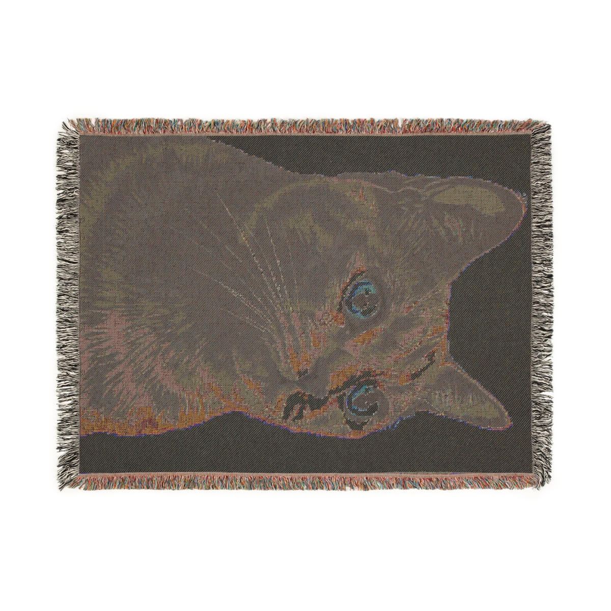Luxury Cat Yellow Woven Blanket