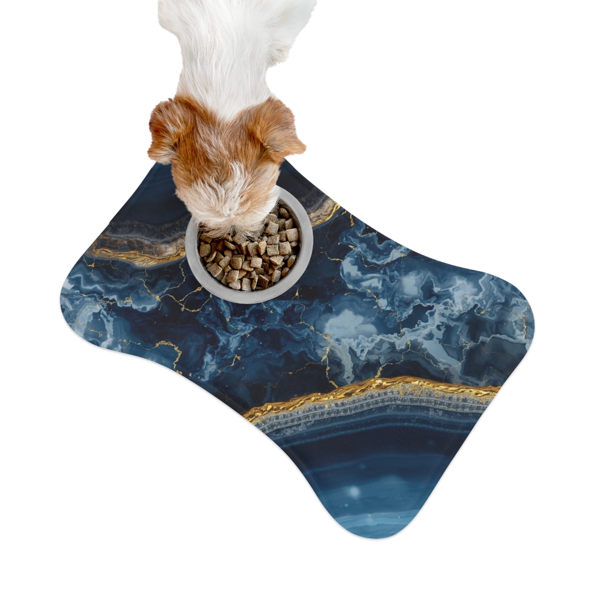 Luxury Blue Marble Pet Feeding Mat