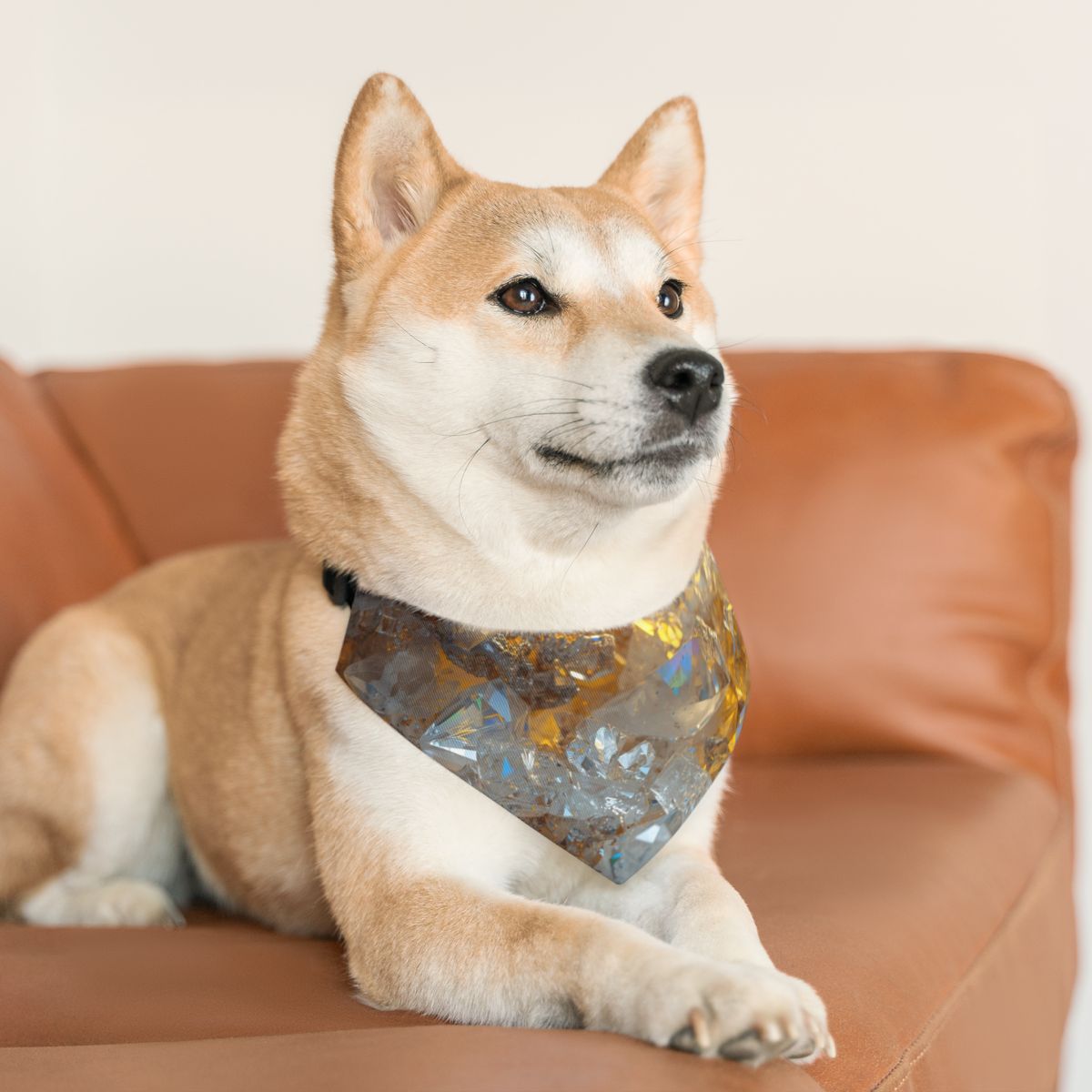 Adorable Shimmering Crystal Quartz Bandana Collar
