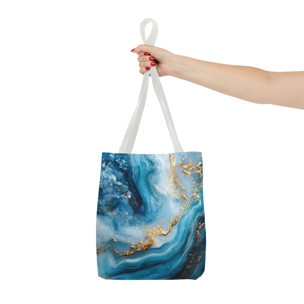 Blue Stunning Marbled Art Tote Bag