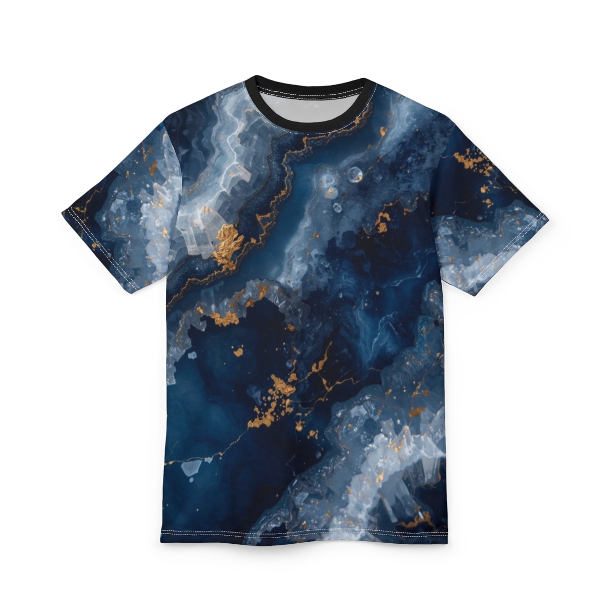Deep Blue Gold Marble Tee