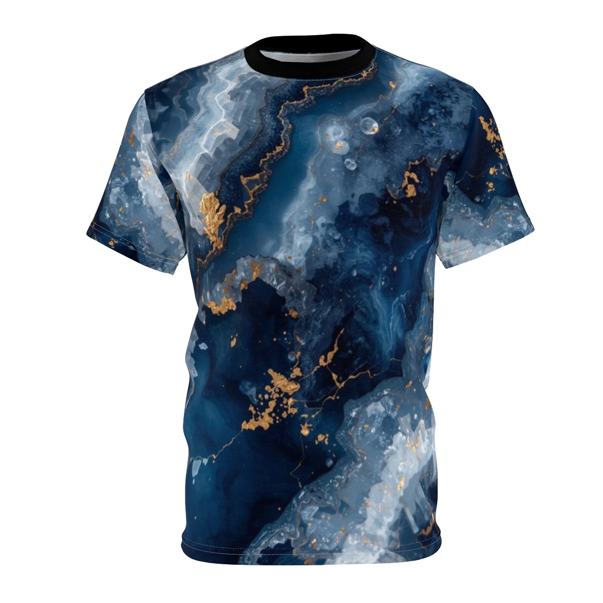 Deep Blue Gold Marble Tee