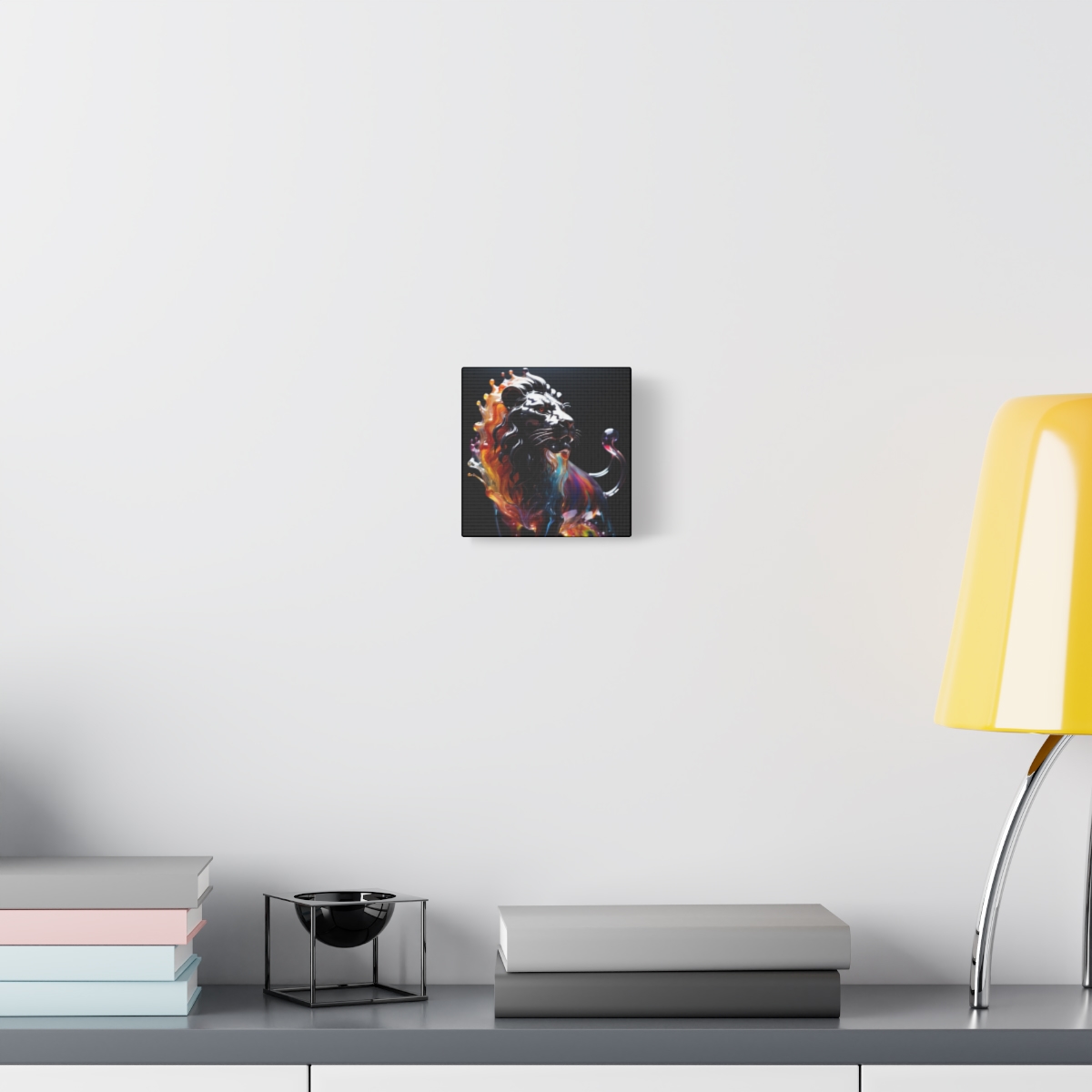 Stunning Unique Colorful Lion Glass Wall Art Canvas