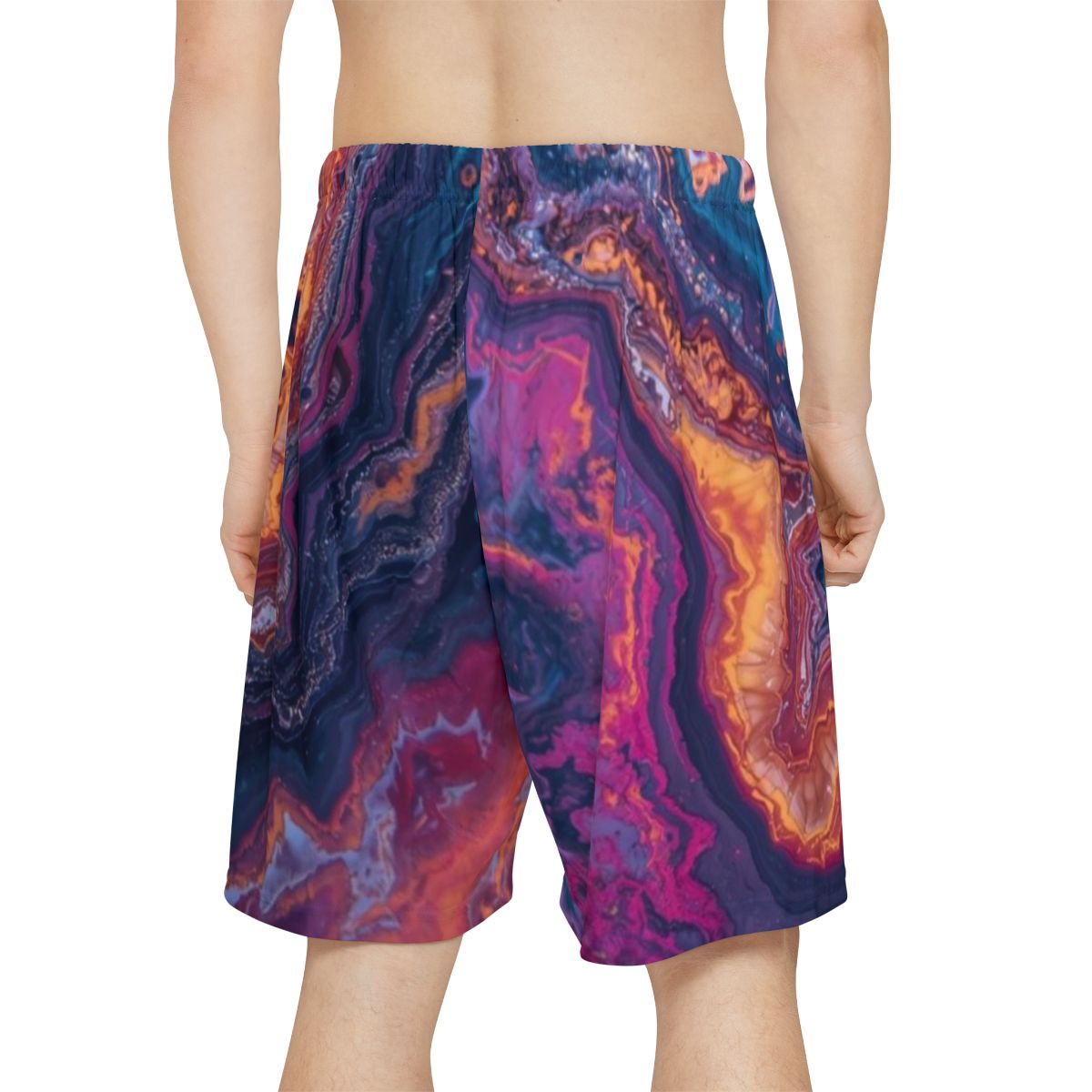 Colorful Marble Men's Workout Shorts
