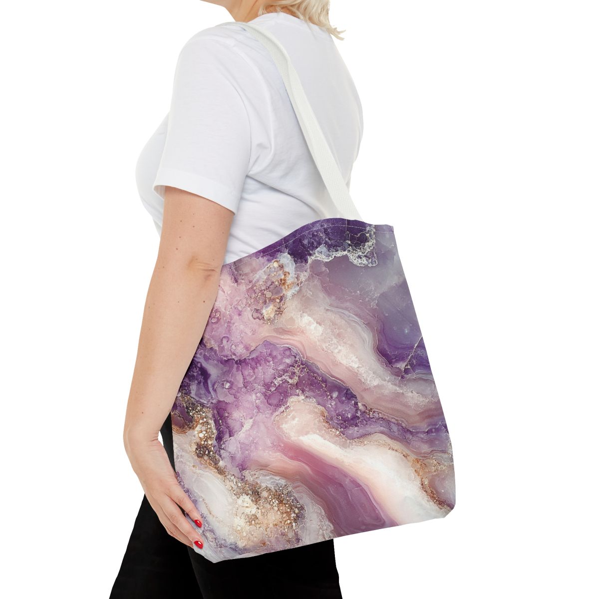 Elegant Purple Marble Art Tote Bag