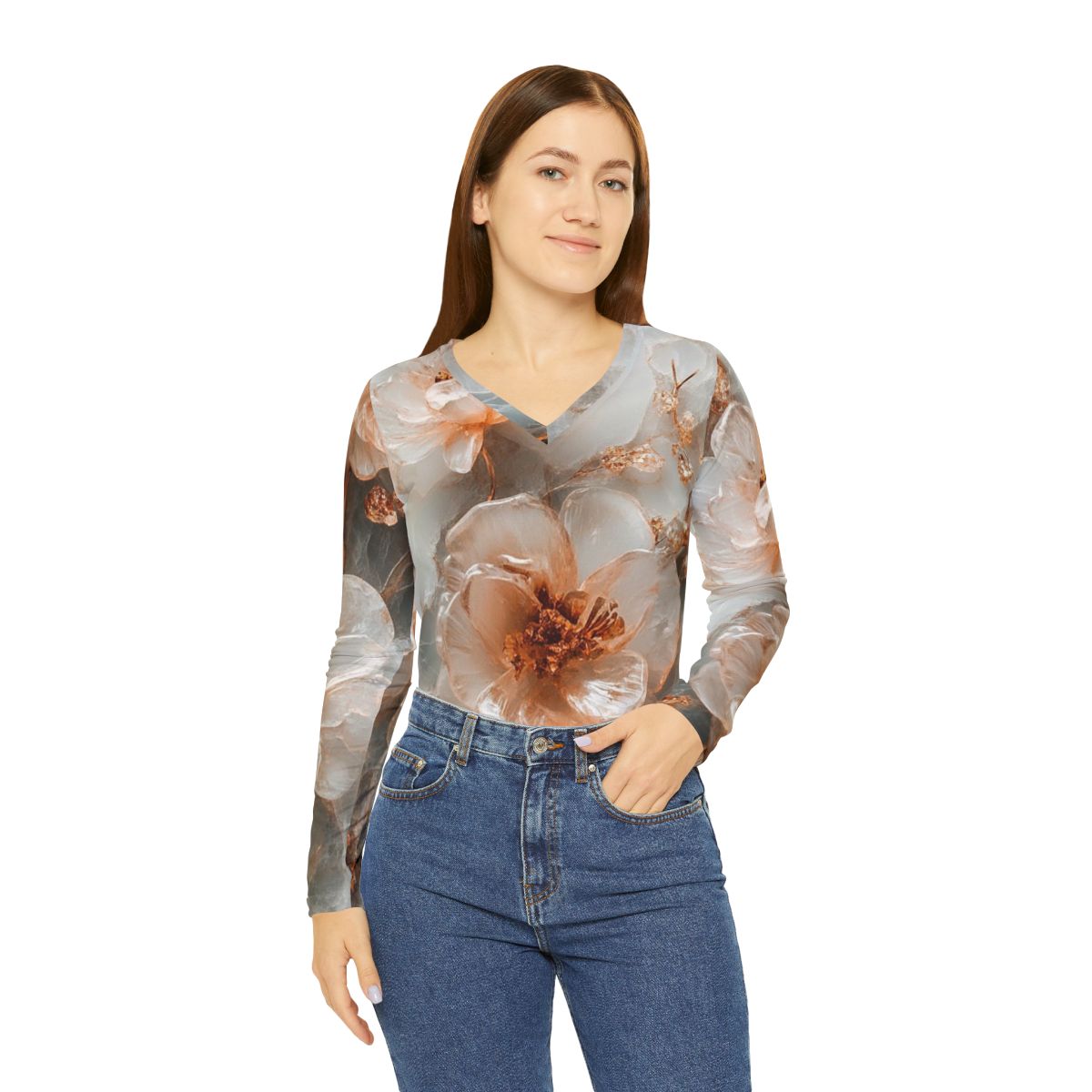 Gorgeous Flower Marble long Sleeve Top