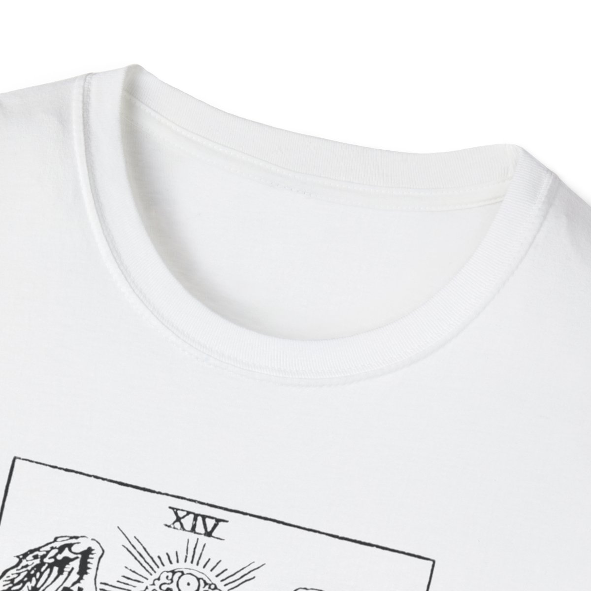 14 - Temperance Black Vintage Tarot Card Softstyle T-Shirt