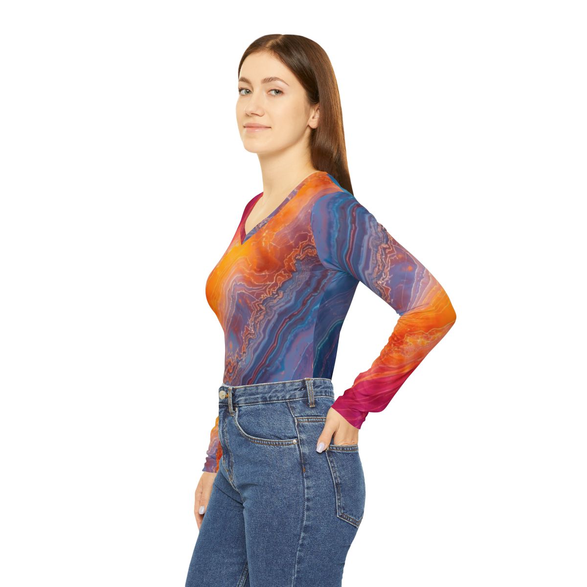 Gorgeous Colorful Agate long Sleeve Top