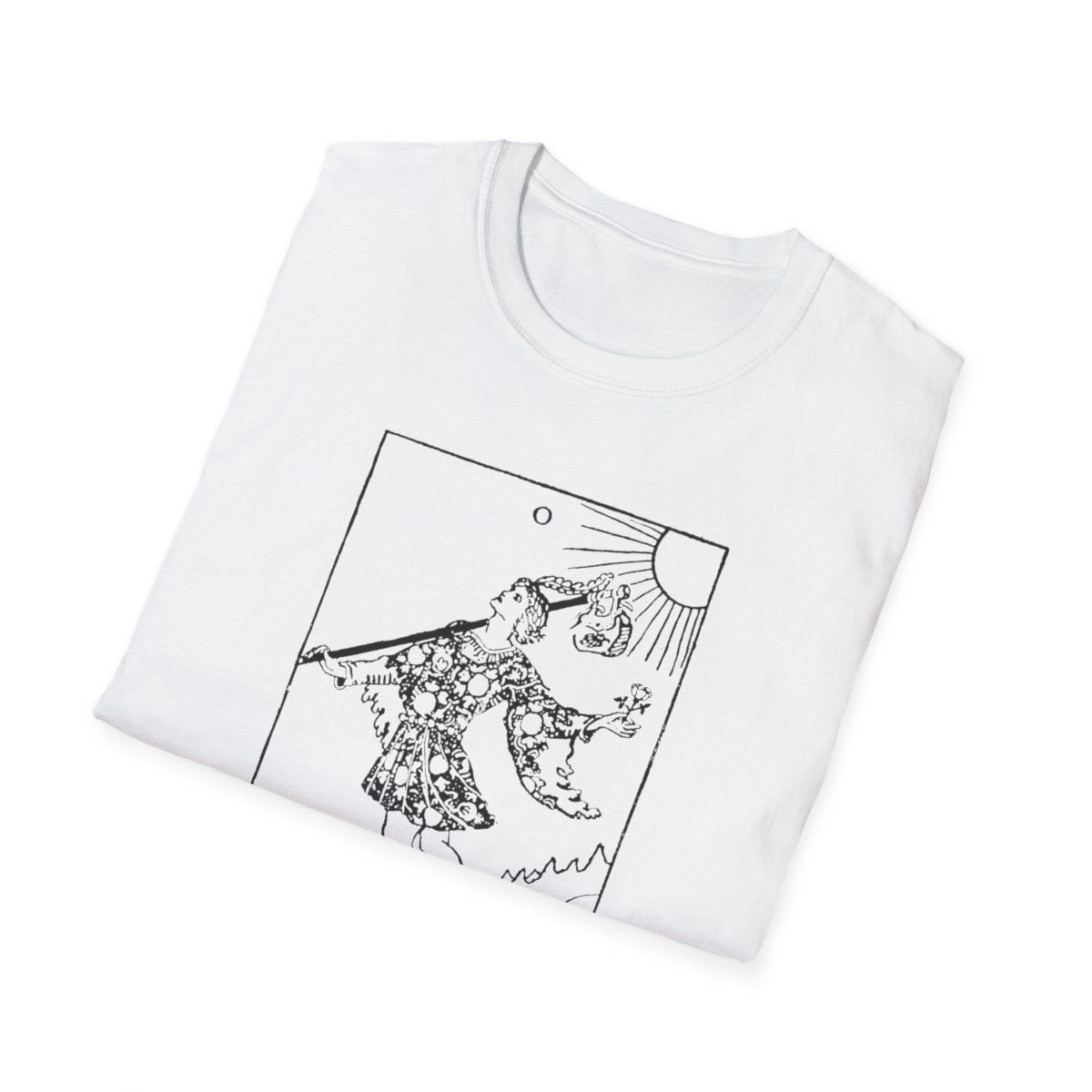 0 - The Fool Black Vintage Tarot Card Softstyle T-Shirt