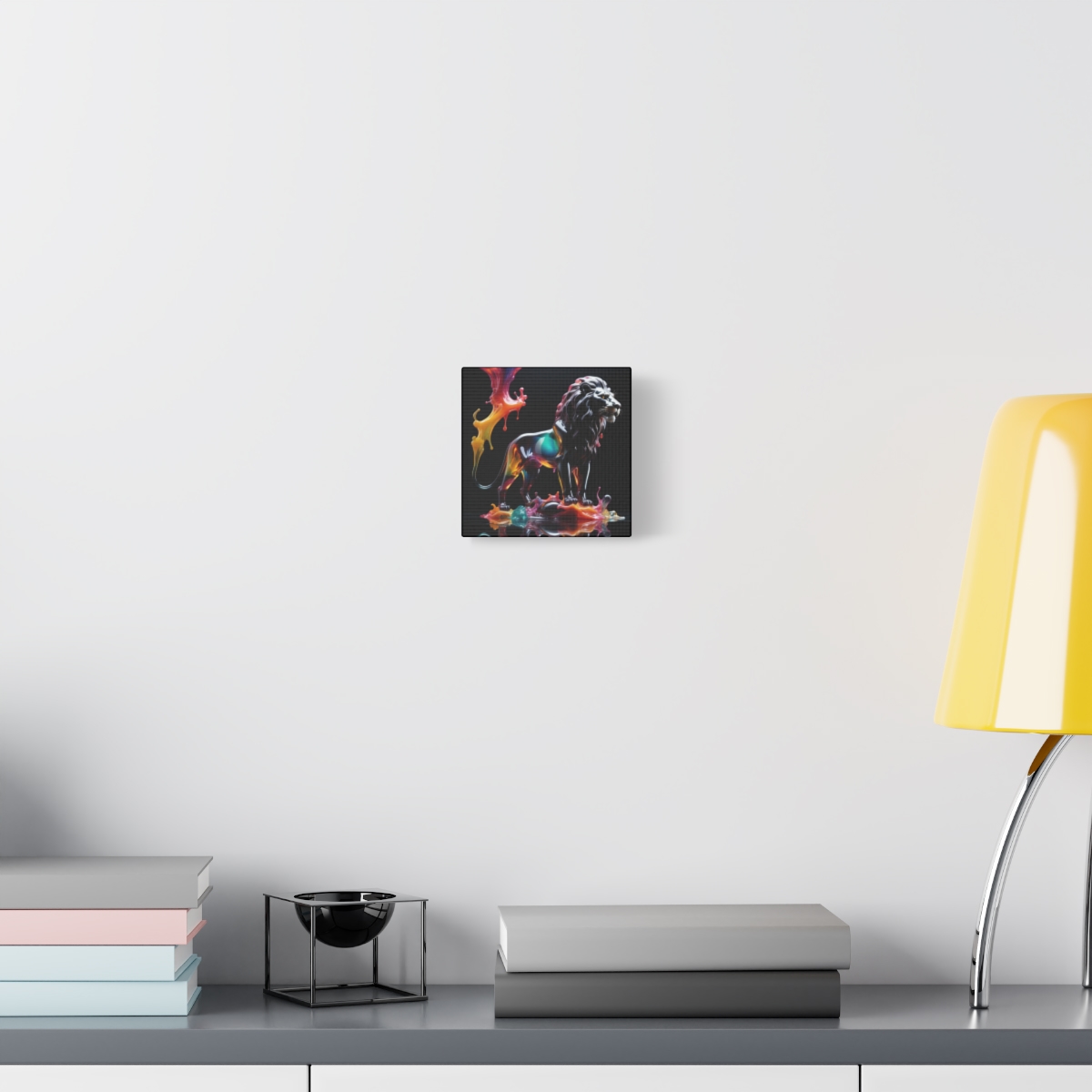Stunning Unique Colorful Lion Glass Wall Art Canvas