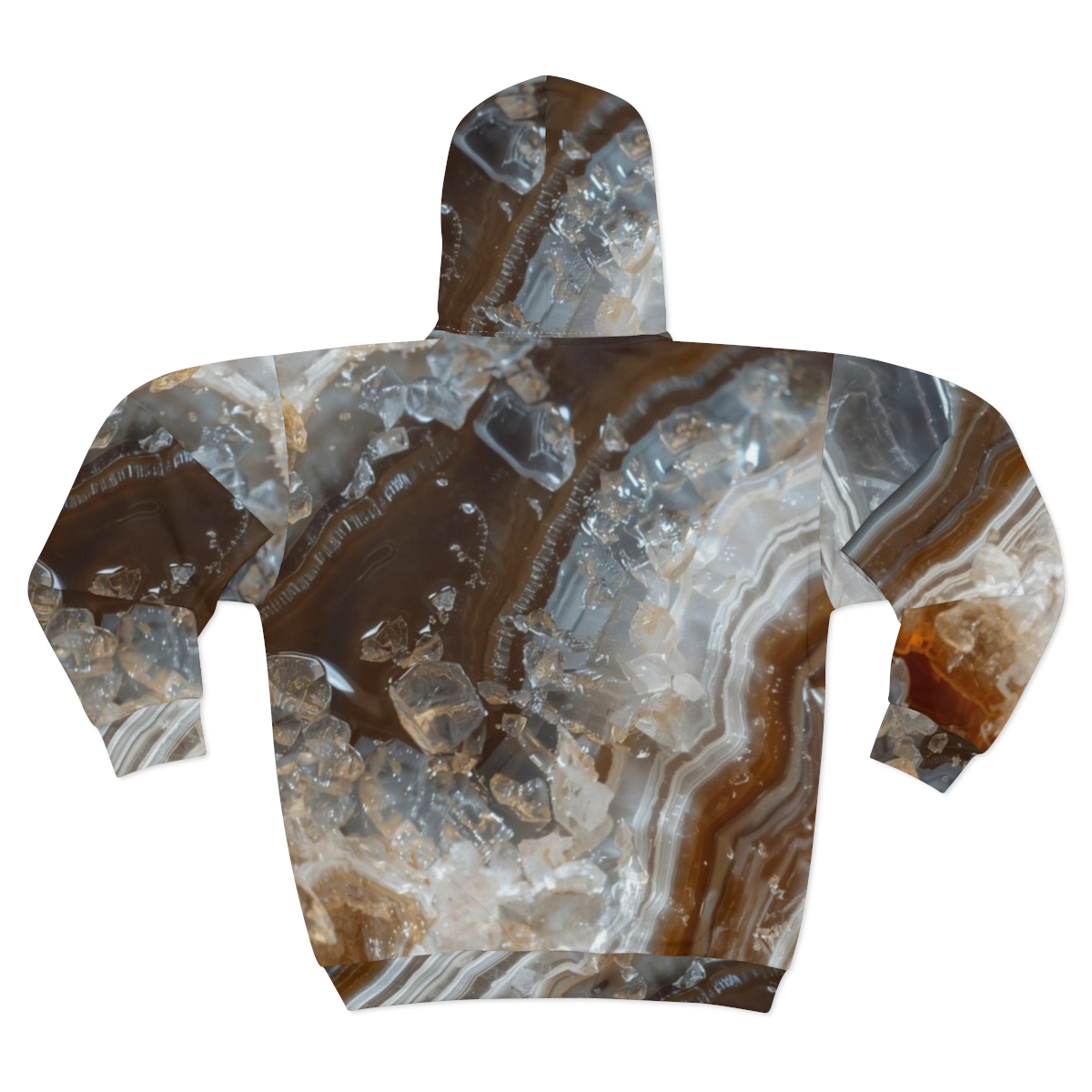 Gorgeous Crystal Brown Grey Agate Zip Hoodie