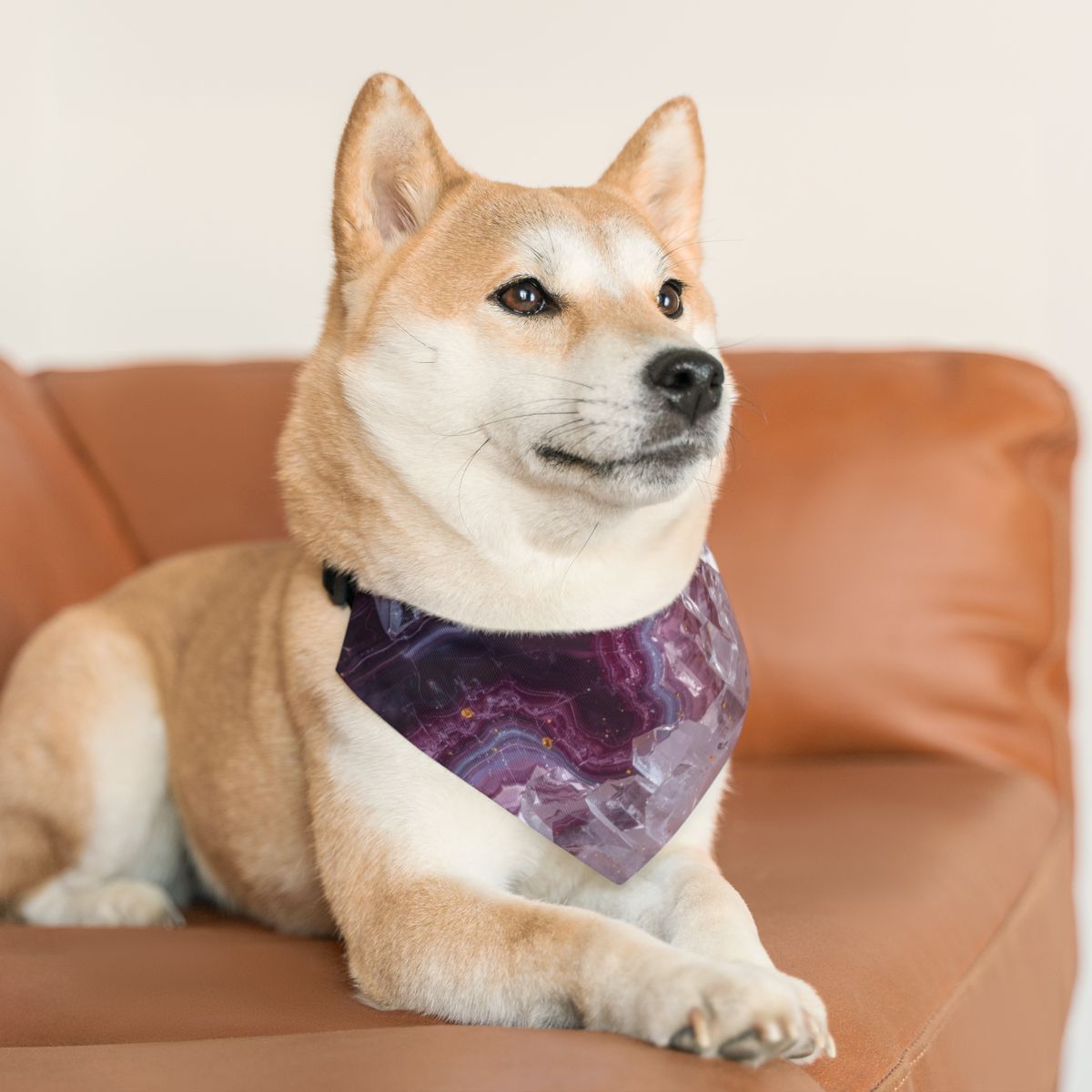 Adorable Purple Agate Marble Bandana Collar