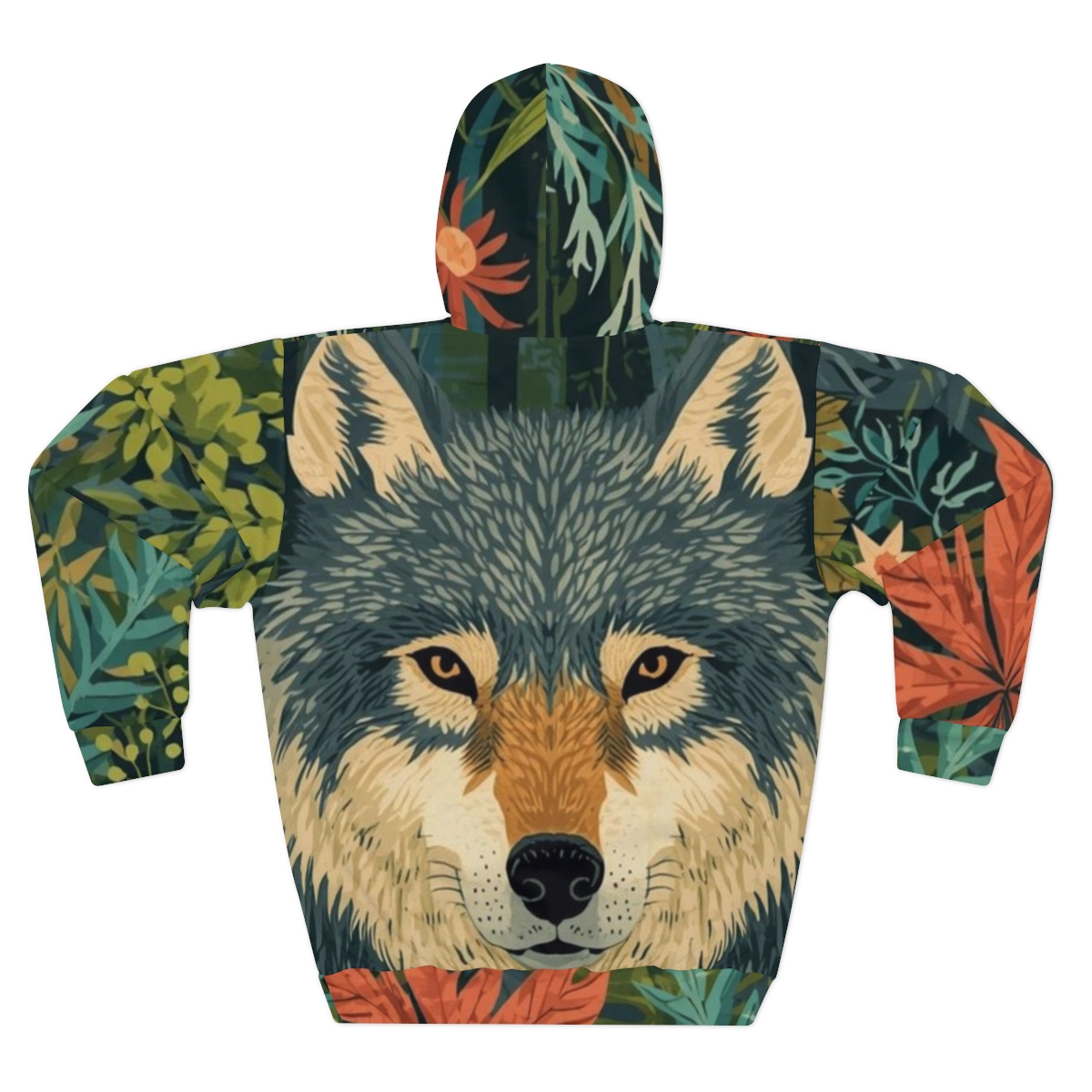 Beautiful Forest Wolf Art Pullover Hoodie